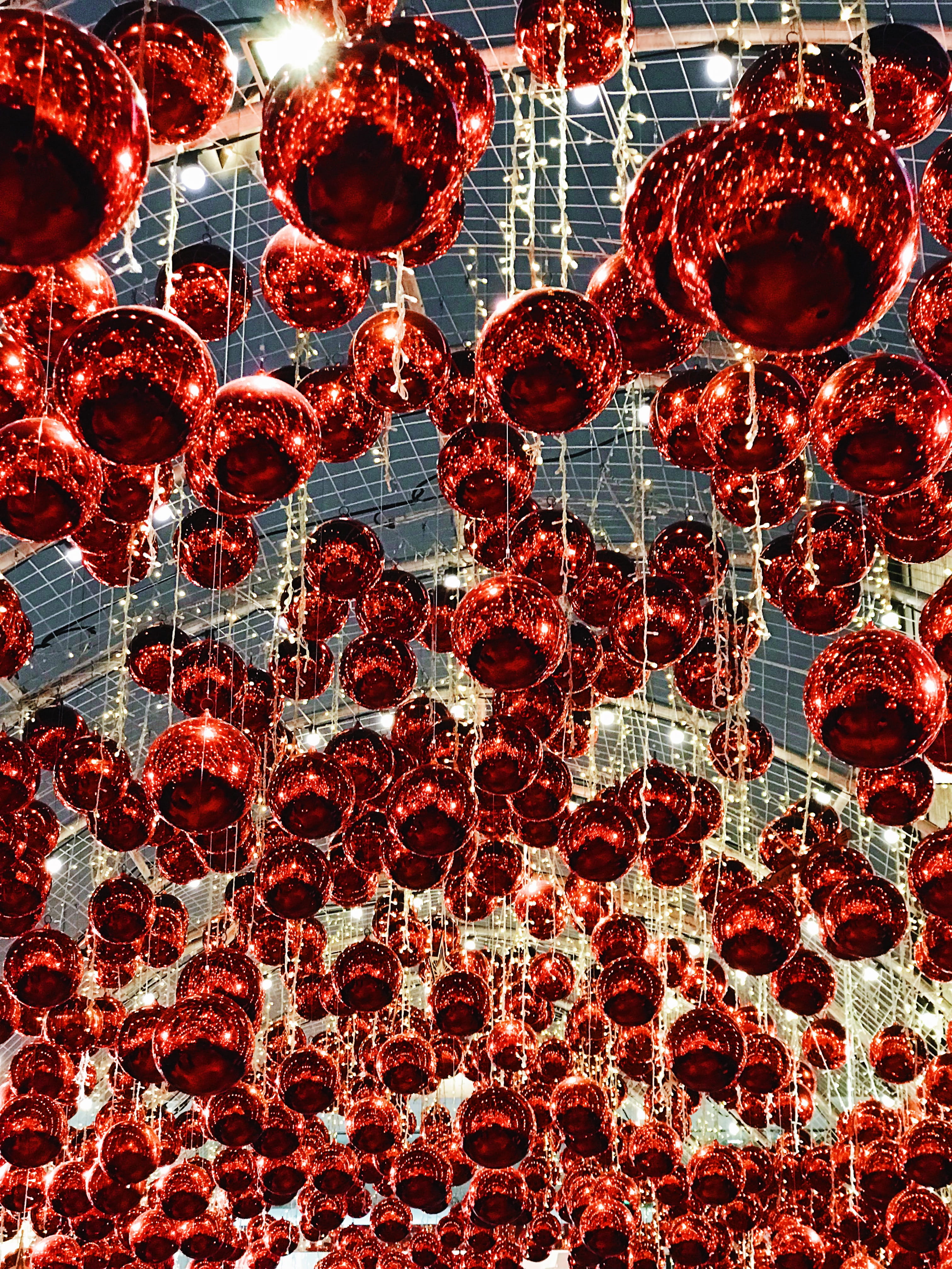 indoors, lighting equipment, decoration, buildign, angle, textured, low, no people, 4K, backgrounds, pattern, photography, gray, close-up, abundance, celebration, Phone HD Wallpaper