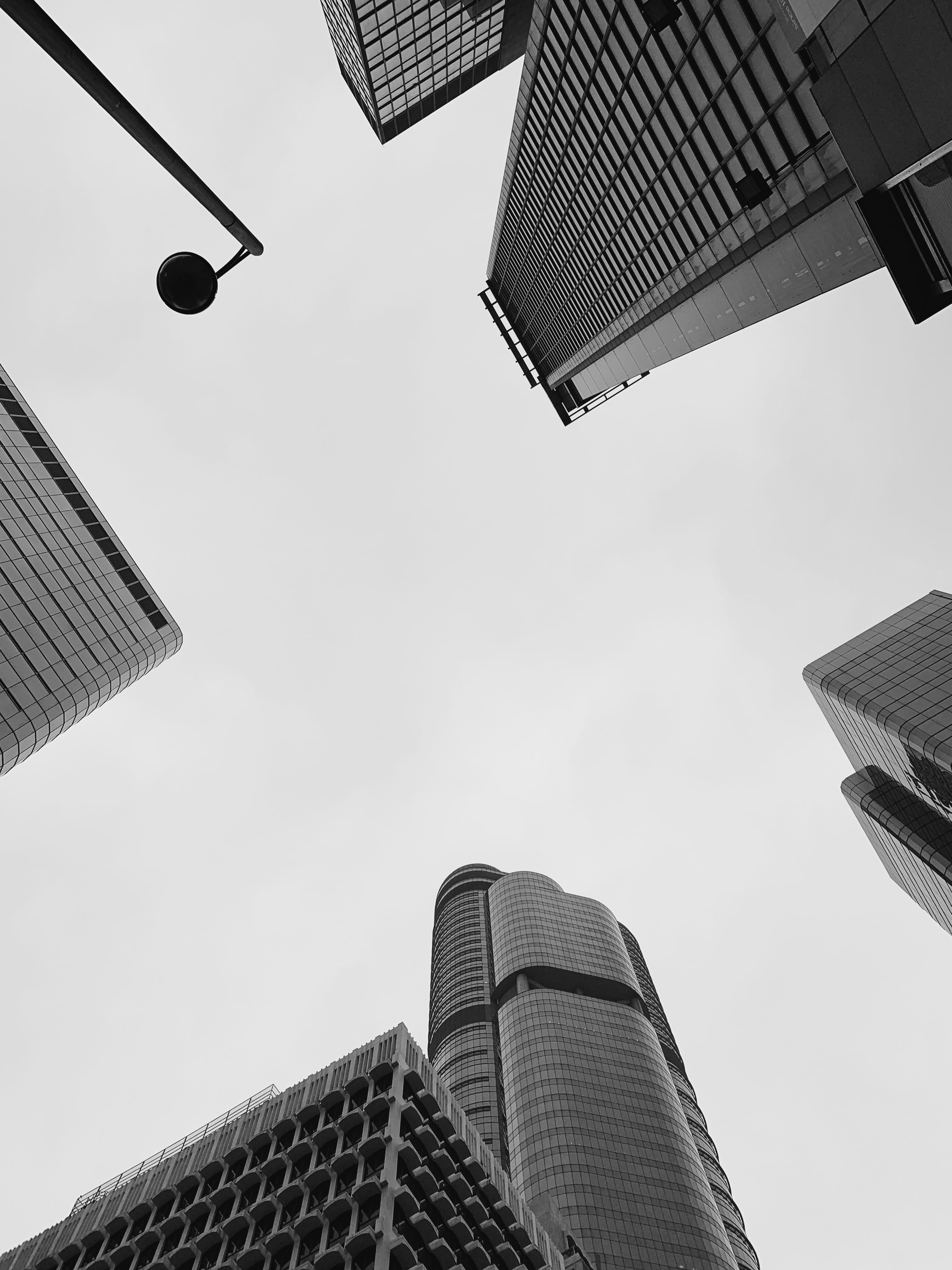 metropolis, hong kong, rural, built structure, office building, skyscraper, time, shelter, clear sky, no people, neighborhood, city life, day, buildings, Phone HD Wallpaper