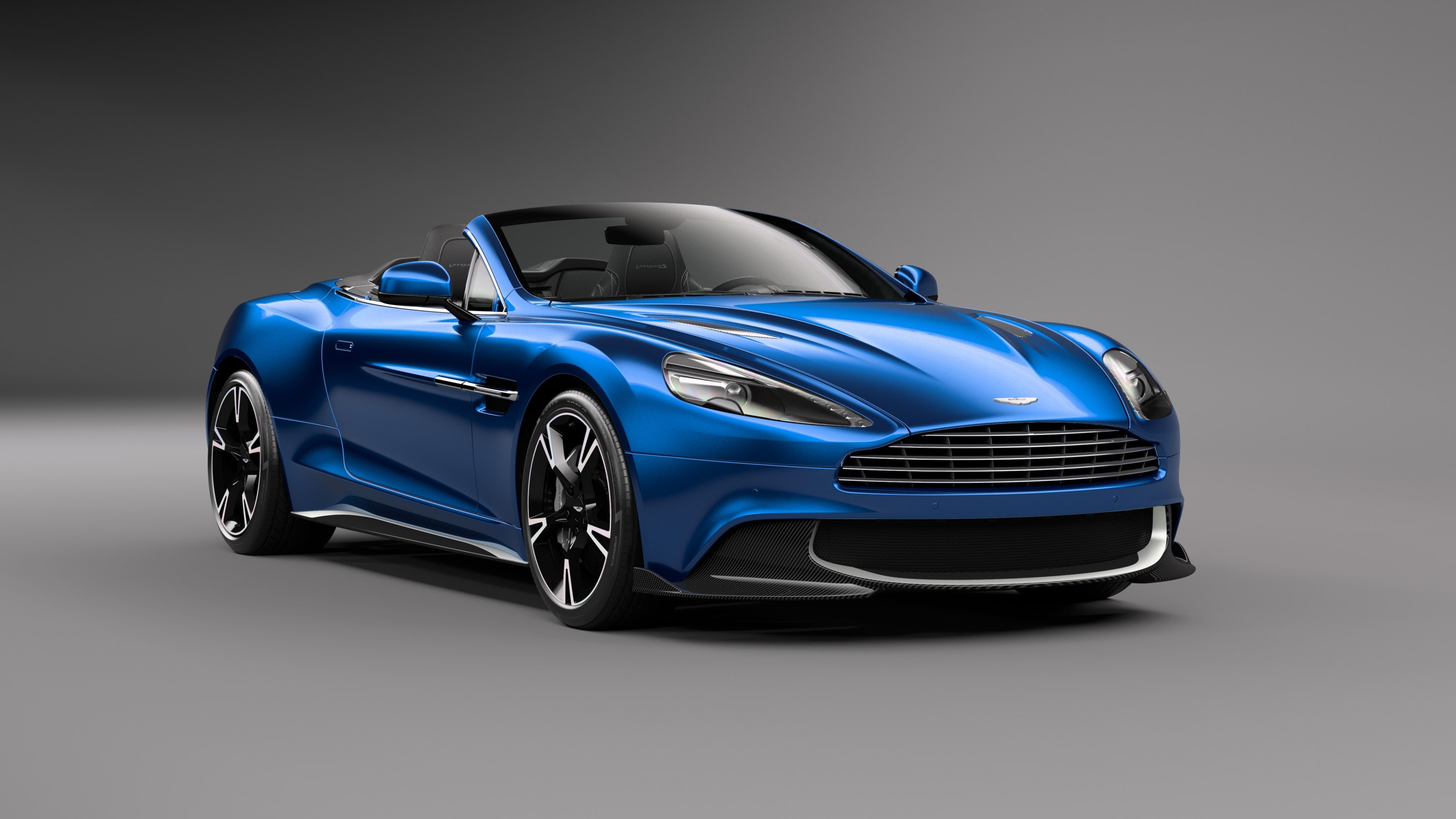 driving, land vehicle, technology, studio shot, transportation, convertible, Aston Martin Vanquish S Volante, silver colored, clean, blue, modern, mode of transportation, HD Wallpaper