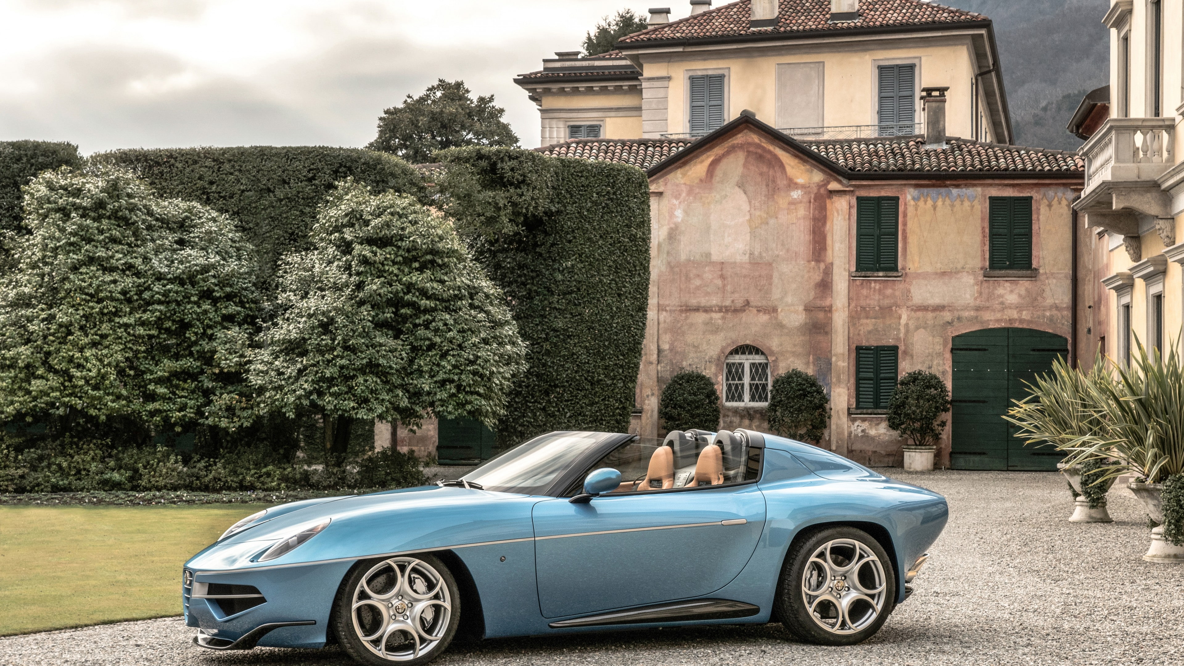 4K, Alfa Romeo Disco Volante Spyder, Geneva Auto Show 2016, cabriolet, blue, HD Wallpaper