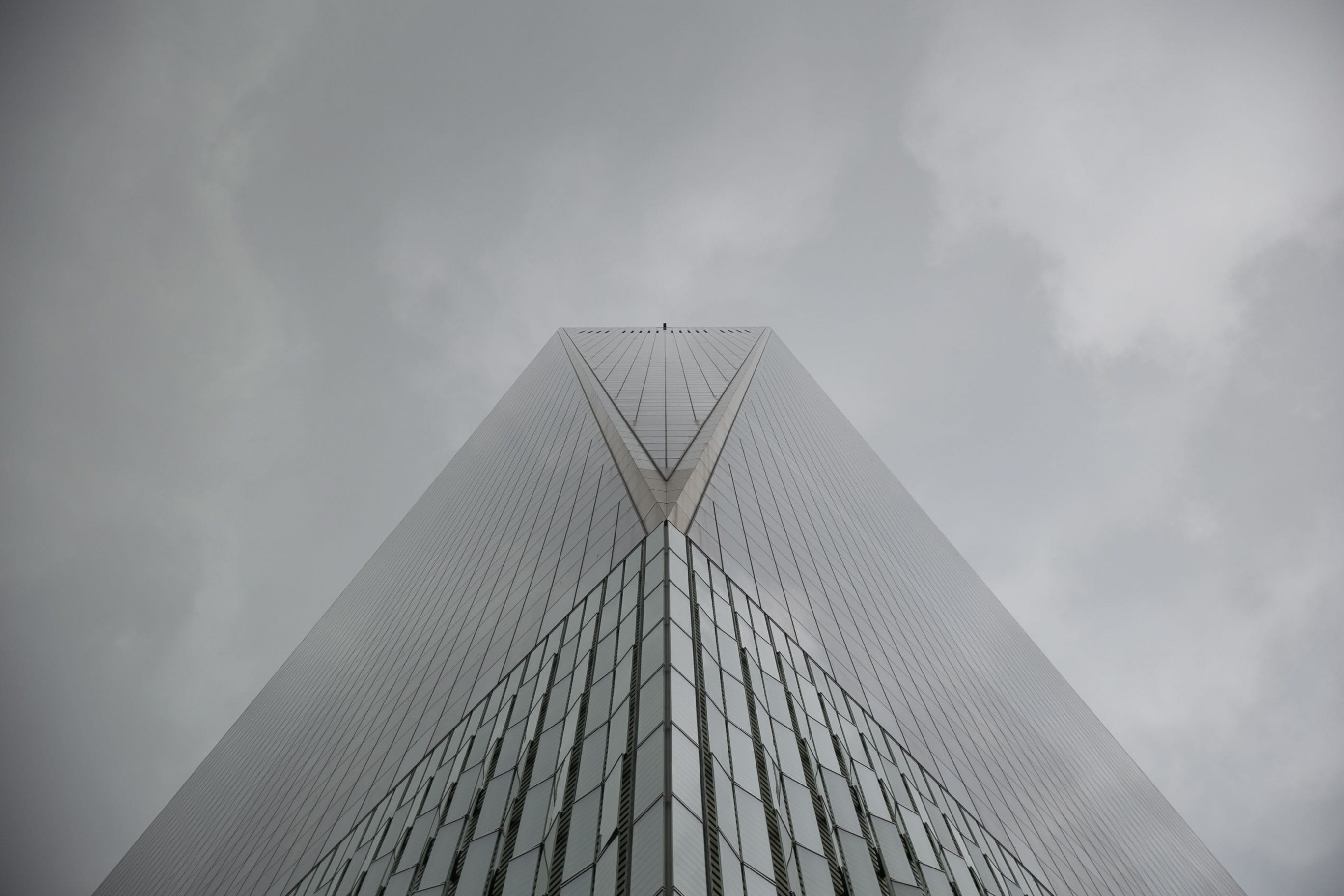 nature, grey, apartment, exterior, skyscraper, directly below, day, mirror, built structure, tall - high, no people, 2K, modern, dusk, shape, gray, architecture, HD Wallpaper