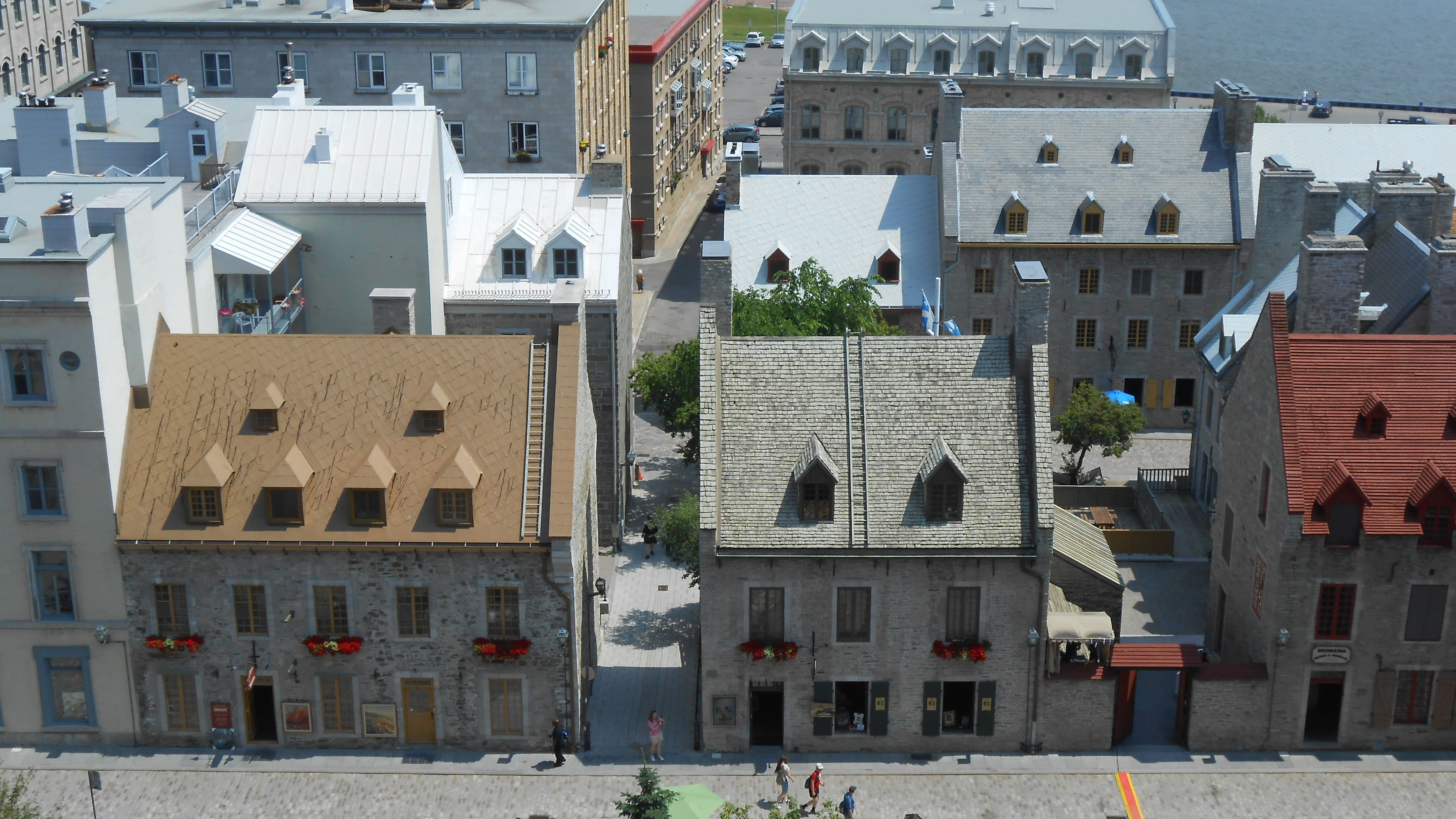 view, building exterior, house, building, architecture, dwellings, homes, urban, home, apartment, town, quebec, houses, painted, high angle view, place of worship, HD Wallpaper