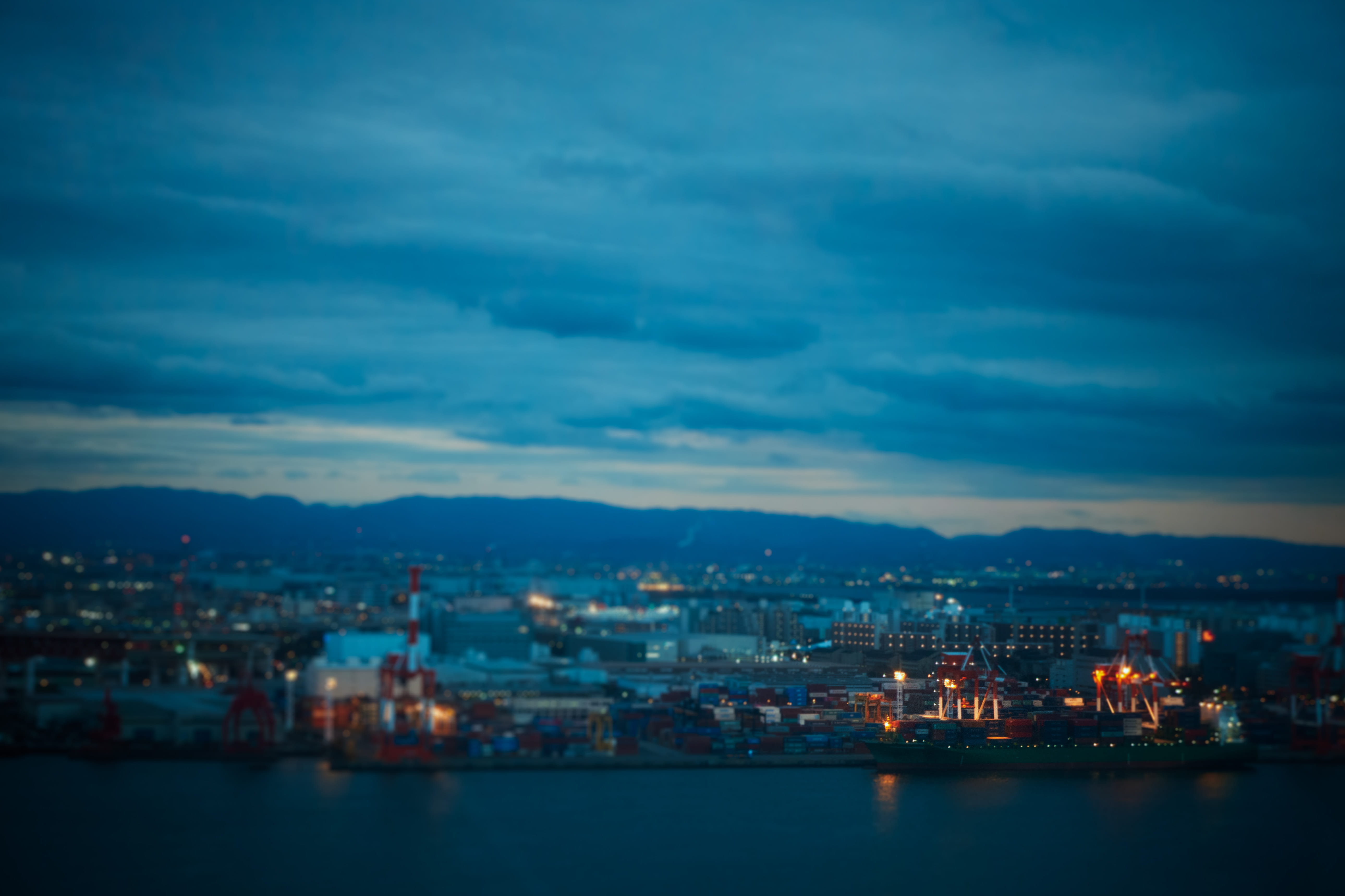 building, port, waterfront, built structure, dusk, dock, scenery, illuminated, panoramic, urban, nature, sea, harbor, nautical vessel, town, landscape, HD Wallpaper
