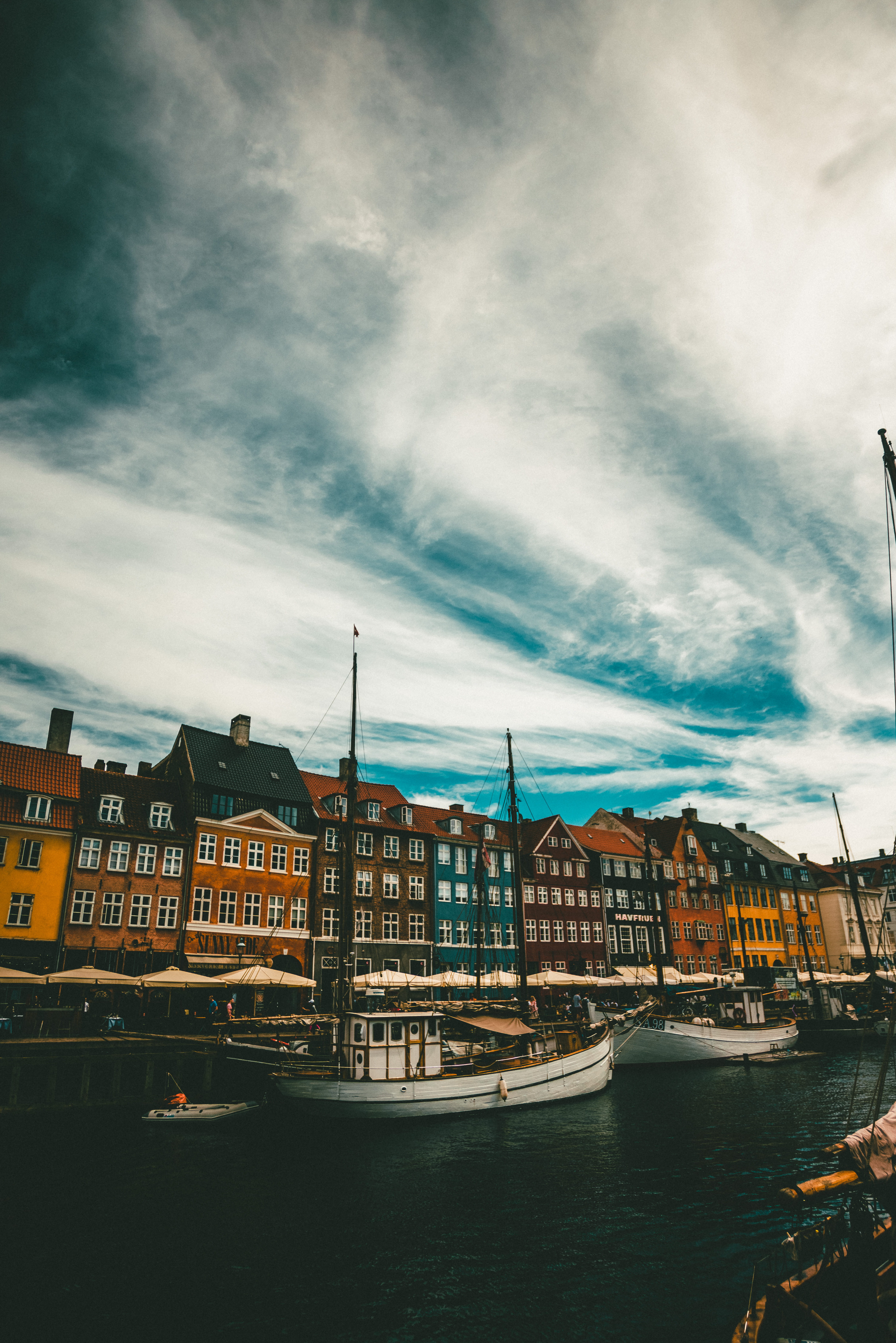 denmark, buidlings, river, waterfront, outdoors, sky, copenhagen, built structure, day, city, building, residential district, travel, cityscape, nature, Phone HD Wallpaper