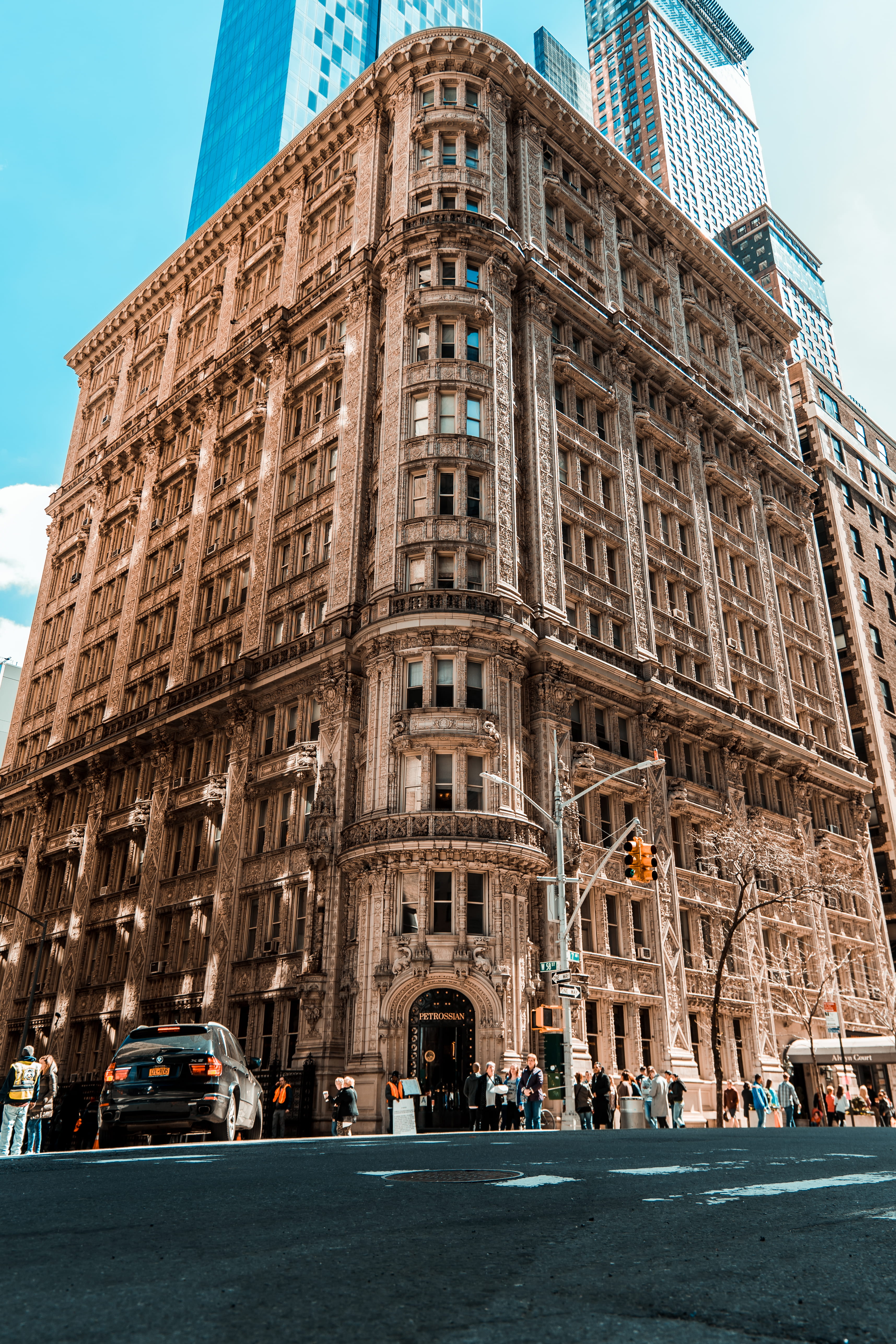 group of people, low angle view, street, travel, rise, sky, city, real people, outdoors, nature, tourism, day, built structure, concrete, building, brown, Phone HD Wallpaper