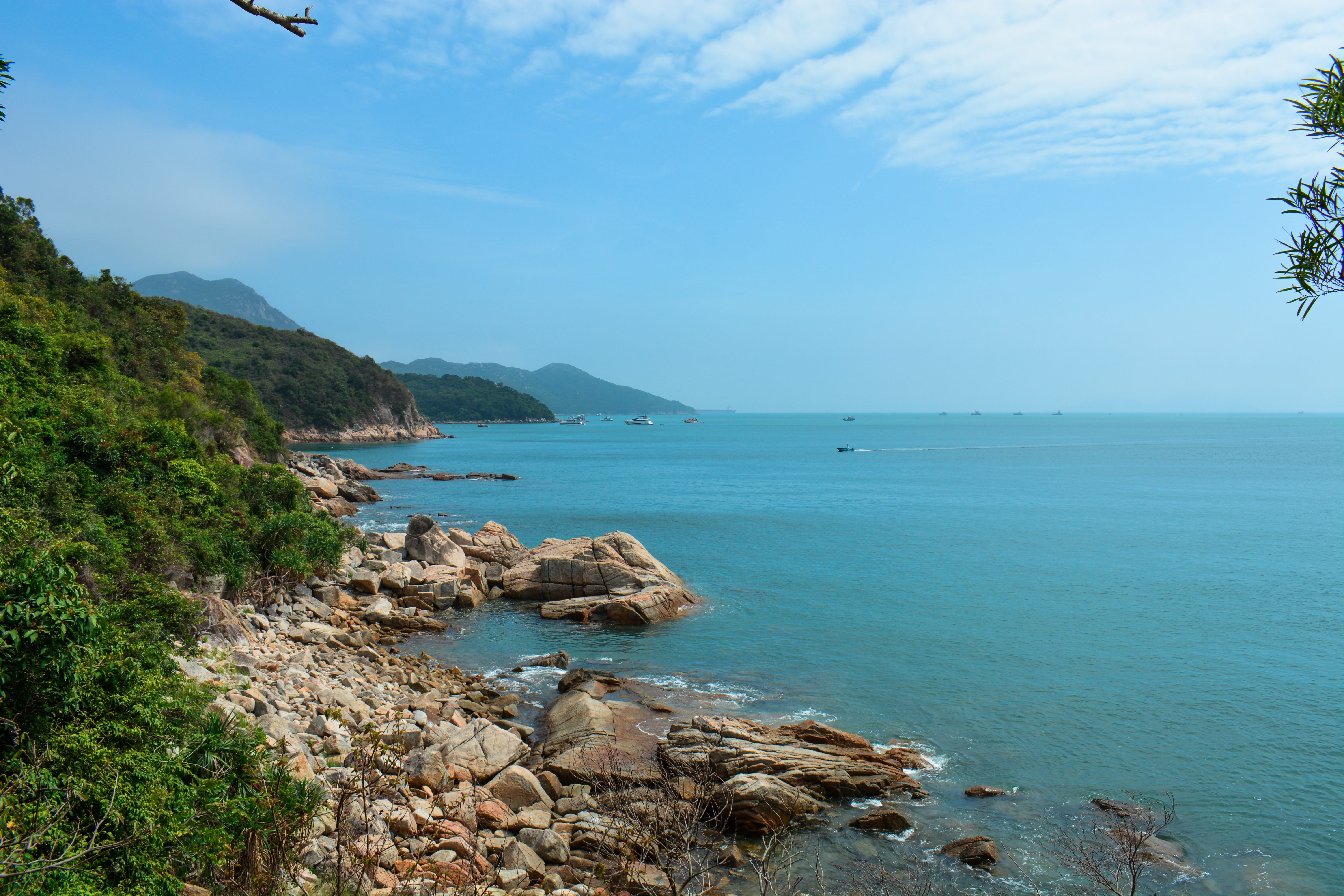 beach hongkong, outdoors, lamma, no people, plant, tranquil scene, travel, non-urban scene, 5K, rocky coastline, land, sea, rock, solid, beach, beauty in nature, HD Wallpaper