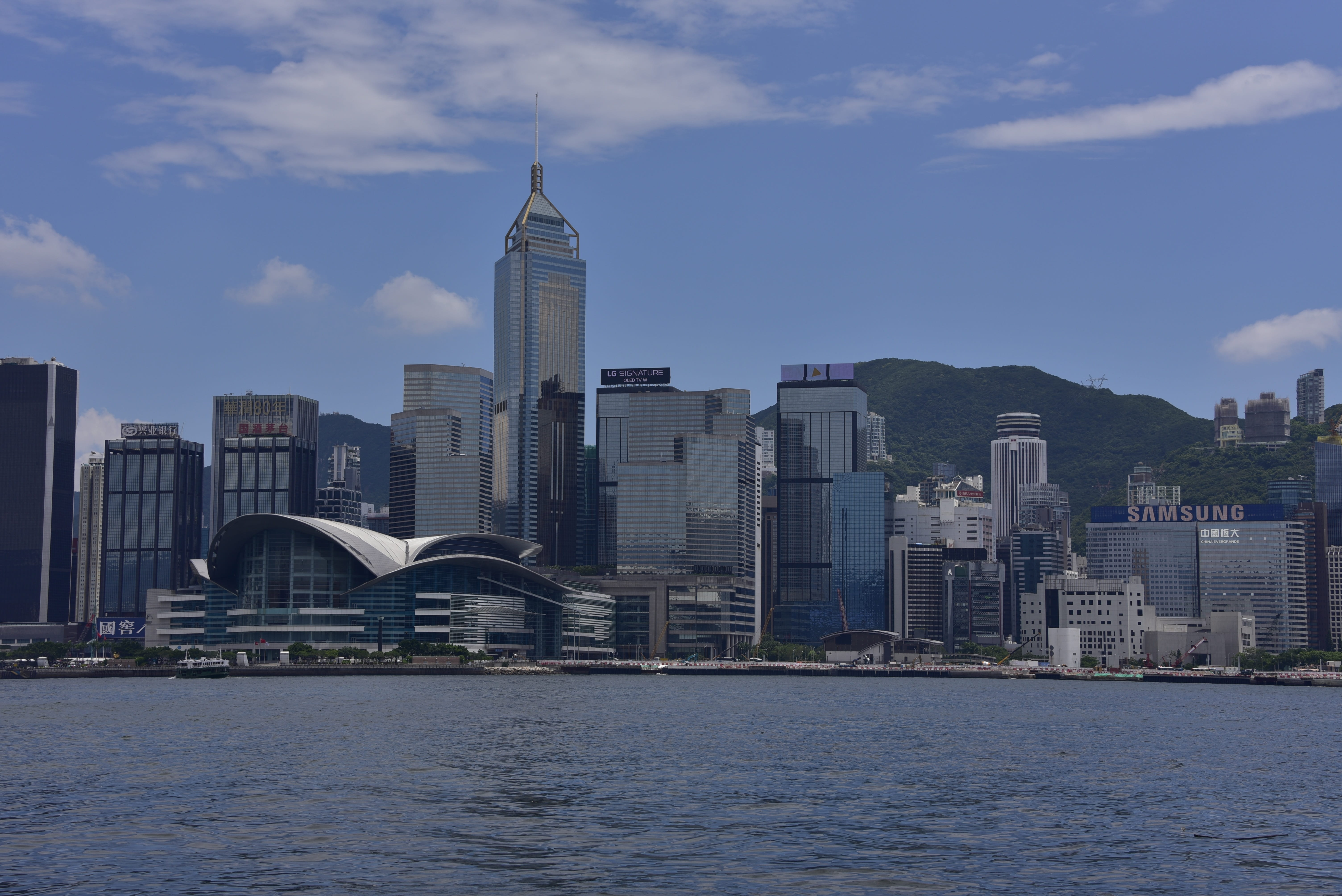 architecture, city, spire, skyscraper, cityscape, victoria, district, business, tower, sea, river, built structure, metropolis, building exterior, building, HD Wallpaper