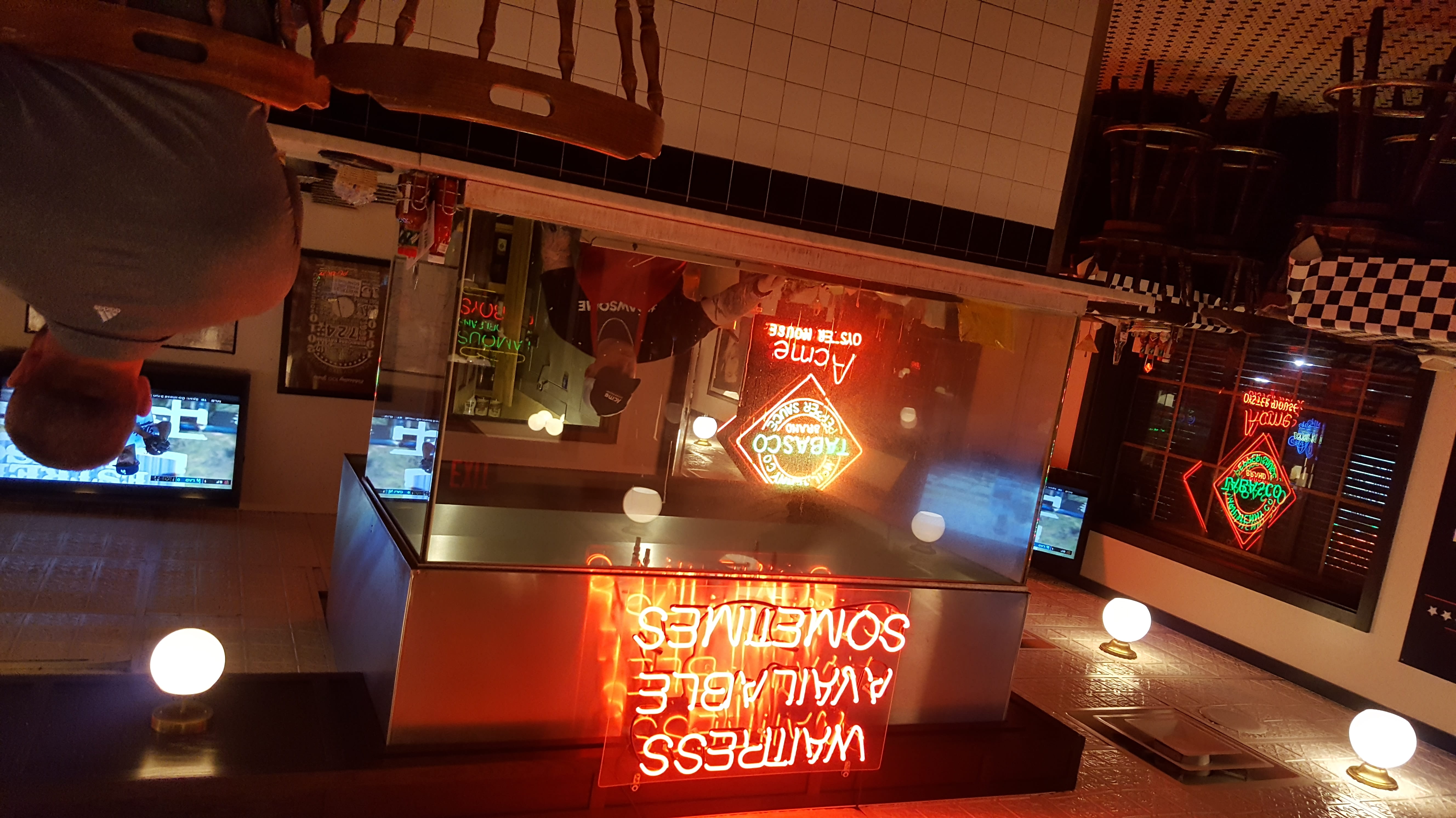 mandeville, cajun, communication, one person, illuminated, reflection, night, business, technology, bar - drink establishment, 5K, oysters, indoors, table, HD Wallpaper