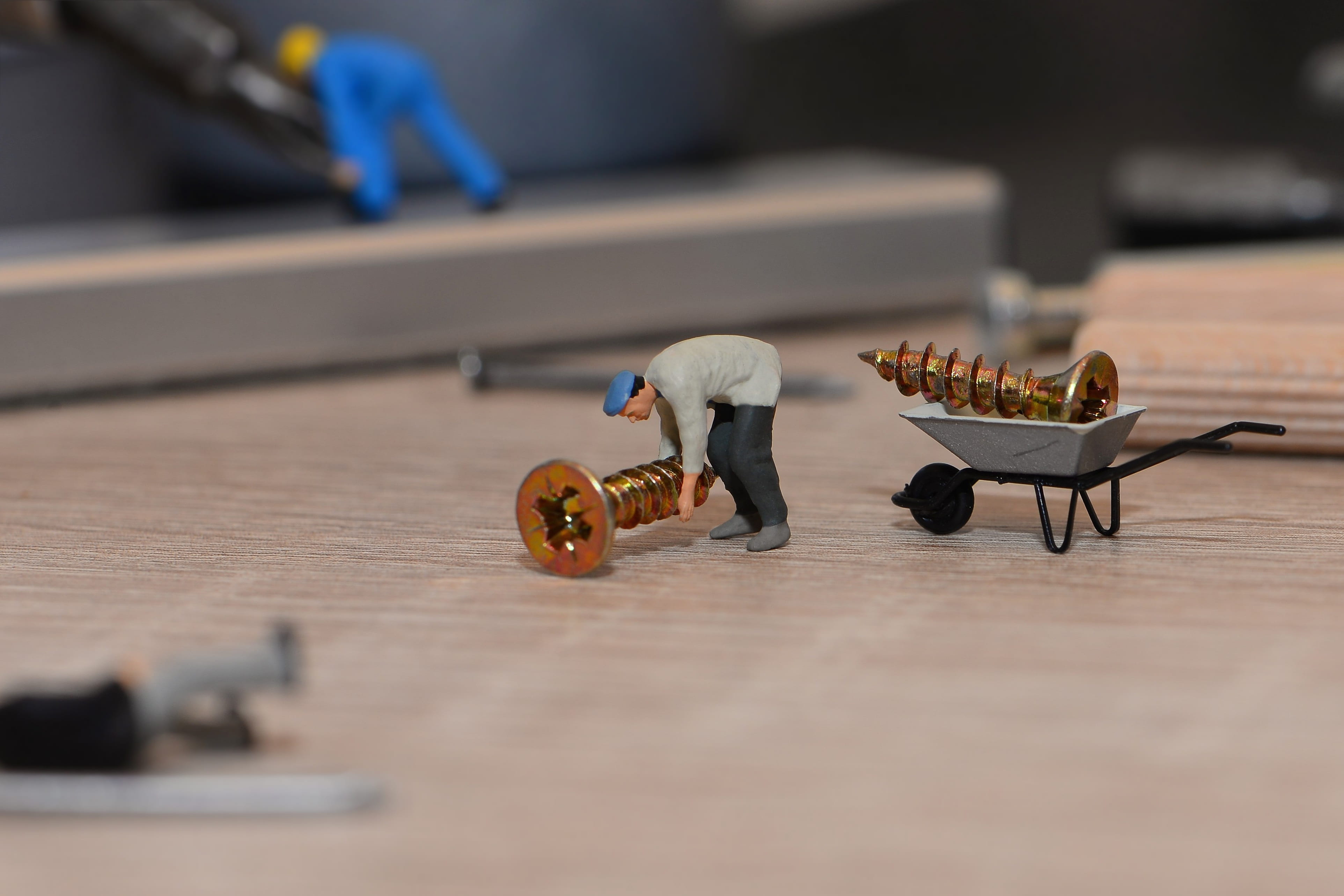 food, full length, cabinet build, men, 4K, furniture assemble, representation, figurine, human representation, little helper, small, males, fun, wood - material, HD Wallpaper