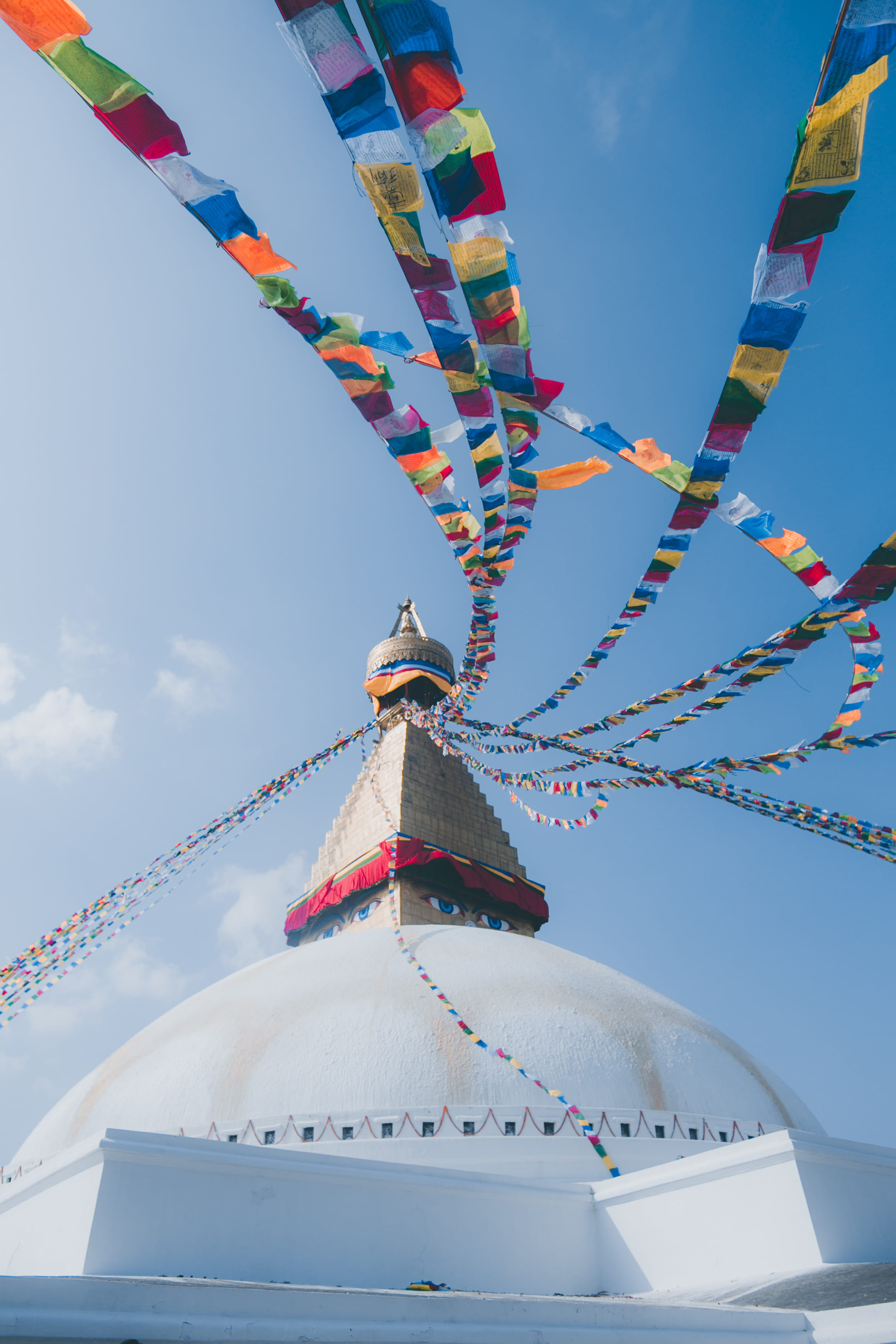 outdoors, summit, handing patches, place of worship, nepal, architecture, no people, summit trail, meeting point, belief, white, religion, building, low angle view, Phone HD Wallpaper