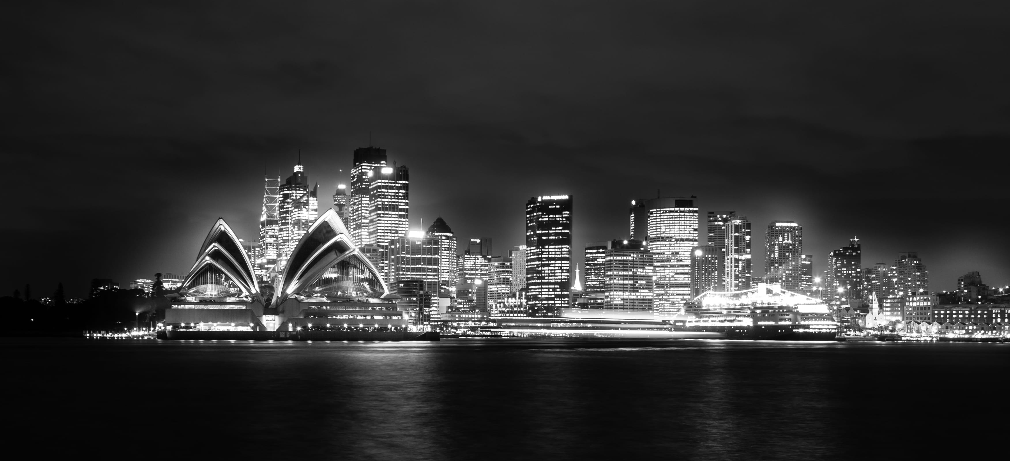  modern, sea, travel destinations, financial district, view, city, sydney opera house, skyscraper, outdoors, architecture, no people, long exposure, HD Wallpaper