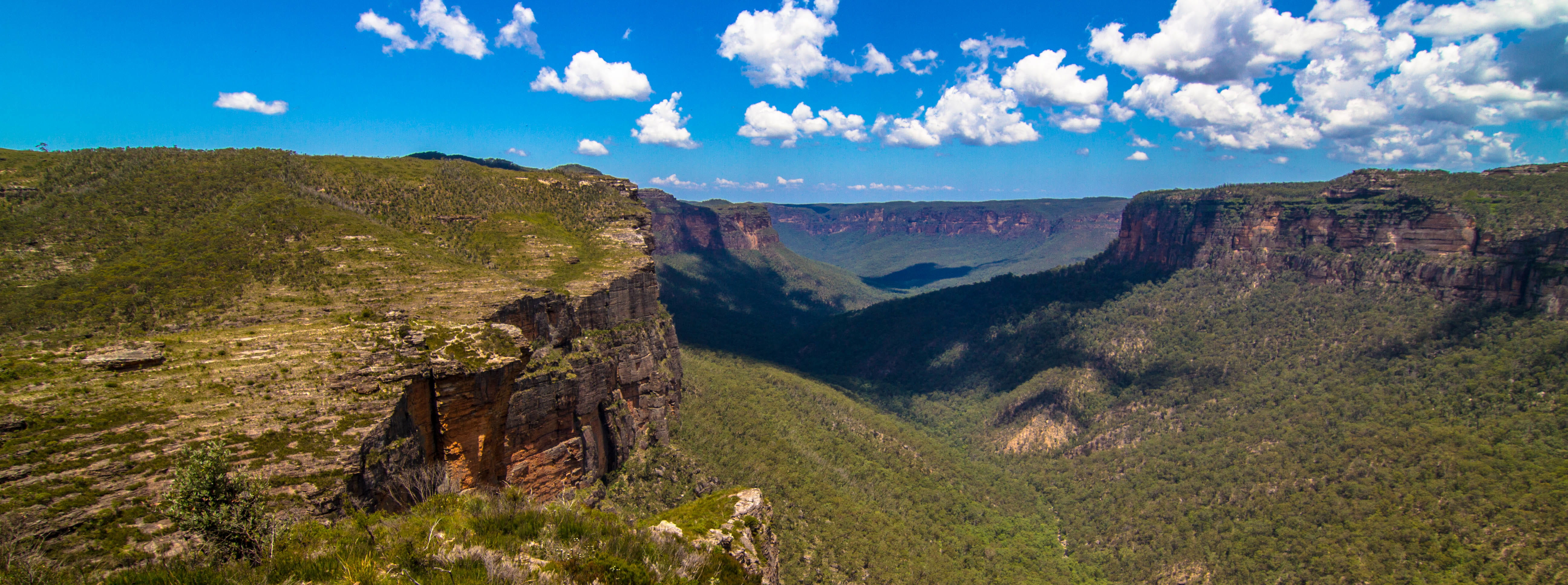 travel destinations, blue, scenics - nature, outdoors, grose valley lookout, tranquil scene, no people, cloud - sky, national park, blue mountains national park, HD Wallpaper