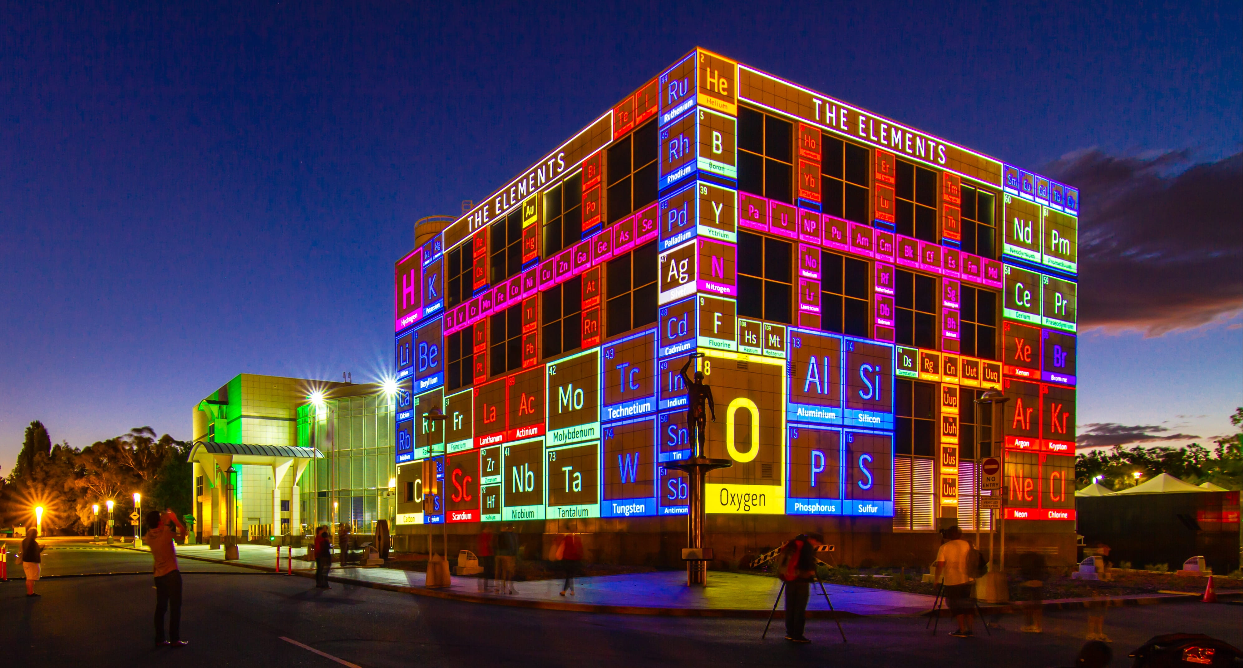 evening, city life, nightlife, colourful, australia, building exterior, parkes, colour, museum, night, dusk, sky, sign, neon, mode of transportation, outdoors, HD Wallpaper
