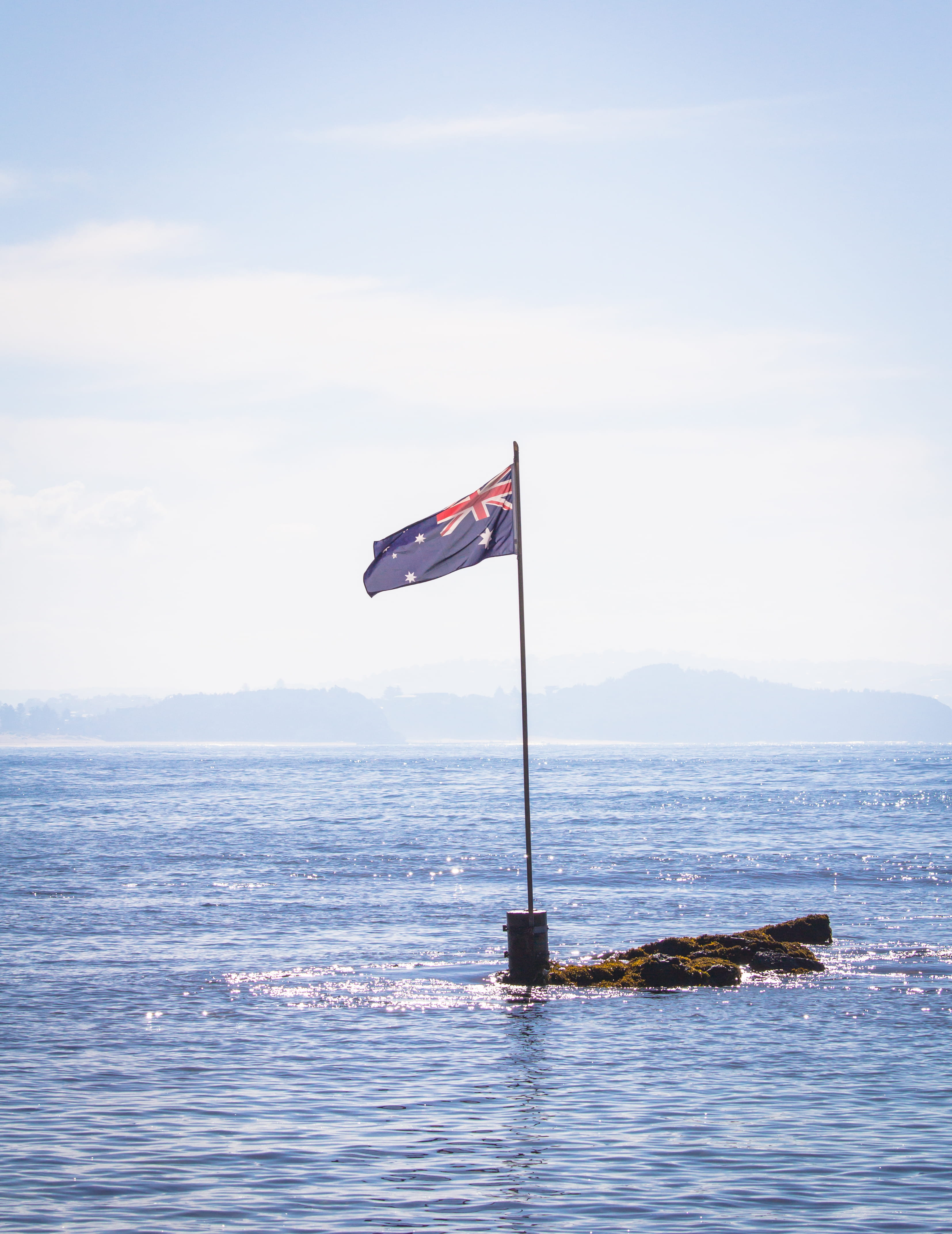 no people, day, beach, flag, photoholgic, nature, flagpole, national icon, ocean, sea, mode of transportation, scenics - nature, nautical vessel, blue, Phone HD Wallpaper