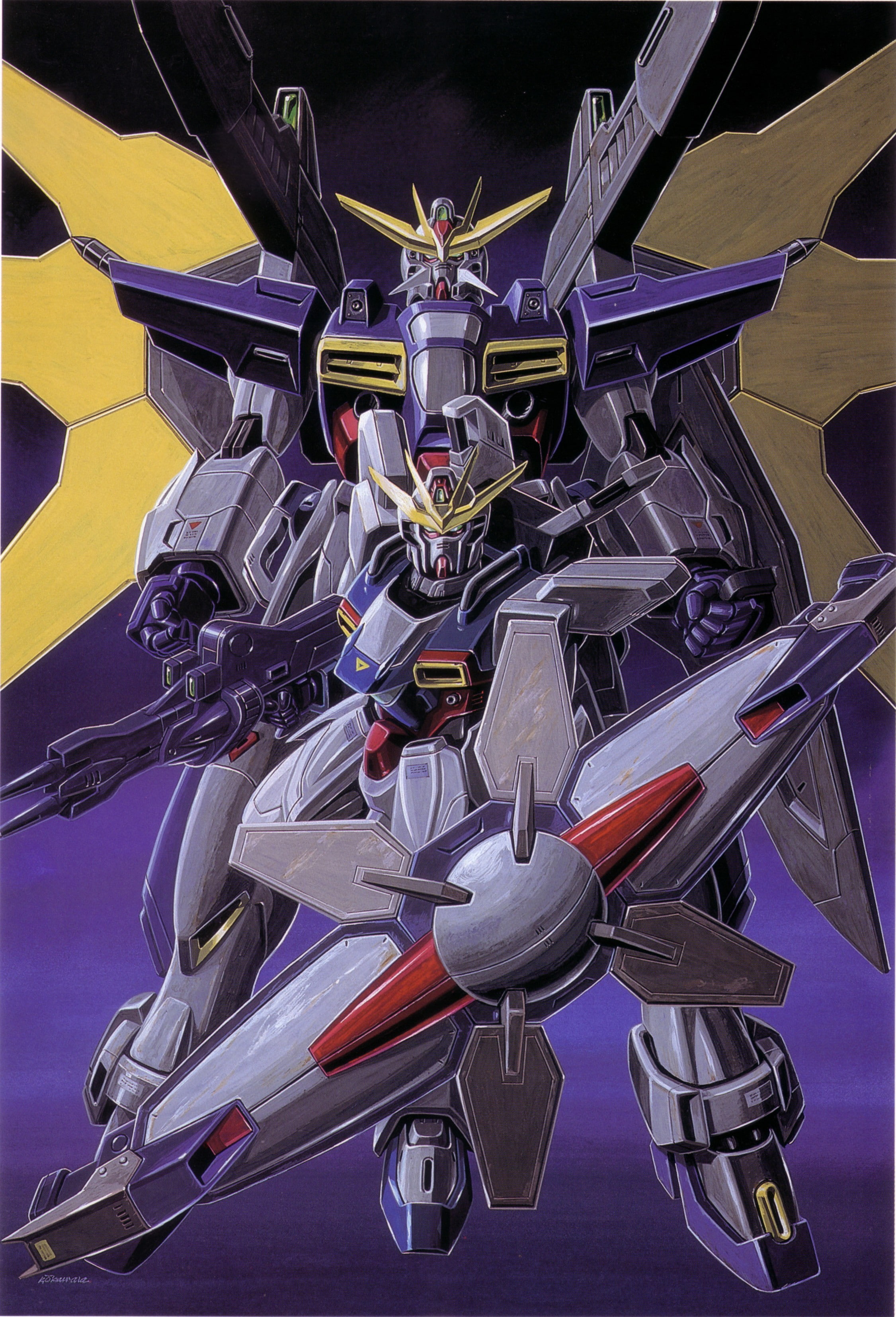 indoors, machinery, Mobile Suit Gundam, transportation, cyborg, purple, airplane, no people, connection, futuristic, flying, innovation, robot, 2K, After War Gundam X, Phone HD Wallpaper