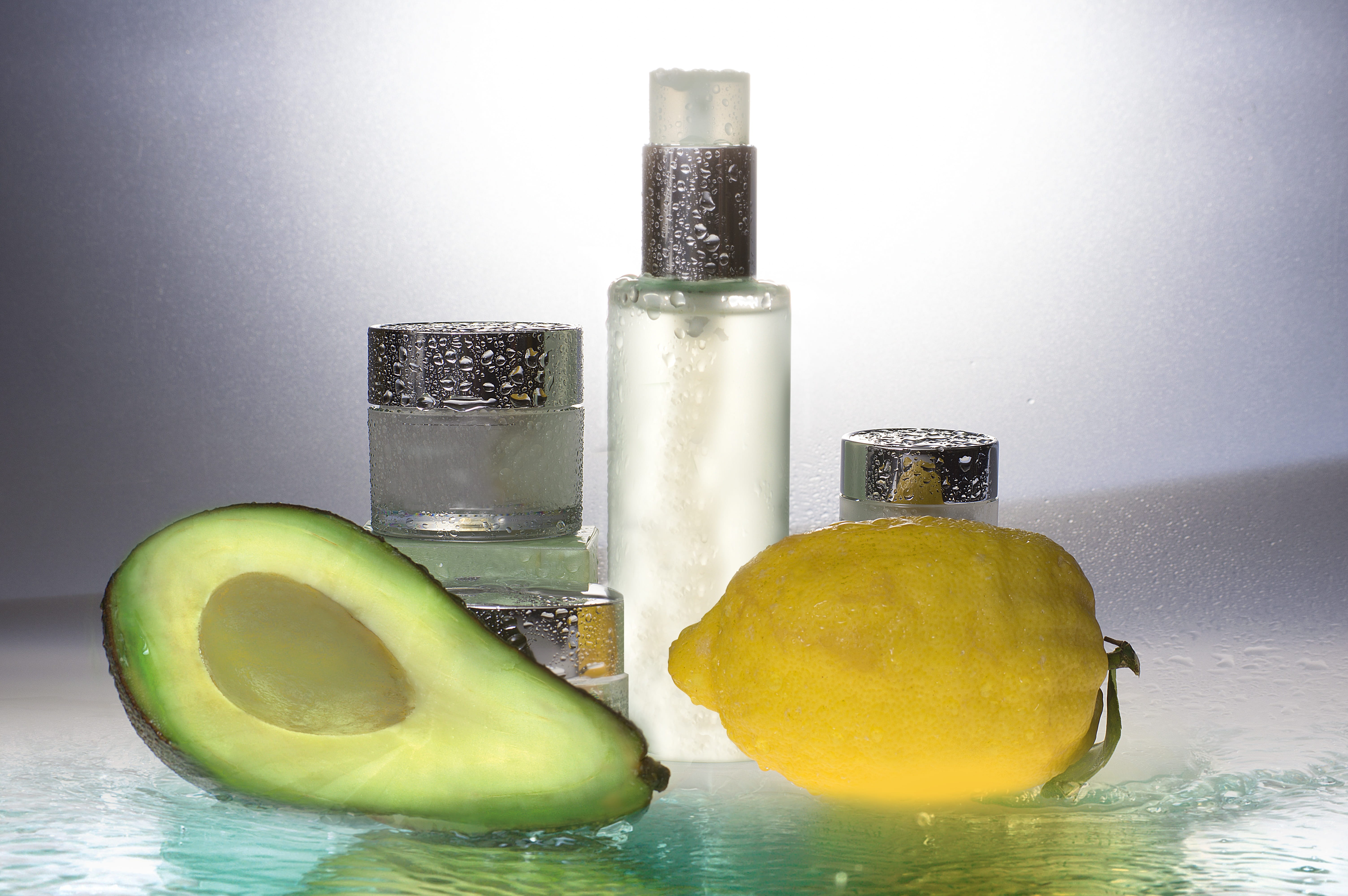 close-up, water, perfume, freshness, healthy eating, fruit, wellbeing, indoors, food, cool, three objects, glass, yellow, bottle, well-being, refreshments, HD Wallpaper
