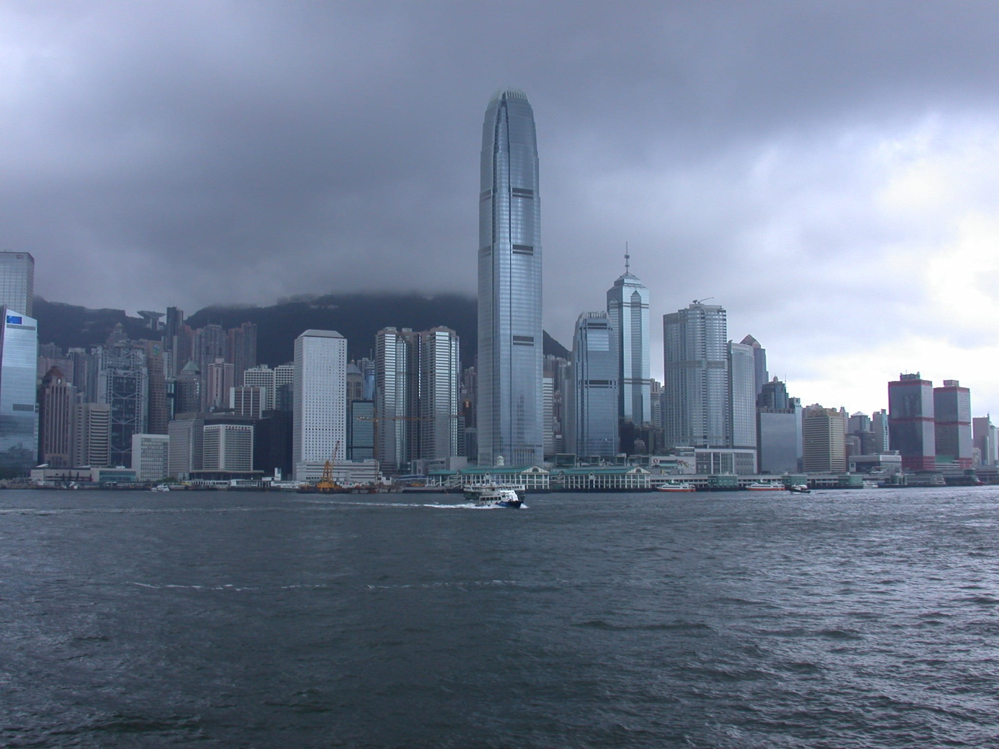 water, buildings, cityscape, gray, hong kong, sky, skyscrapers, city, cities, no people, 1080P, grey, office building exterior, building, building exterior, HD Wallpaper