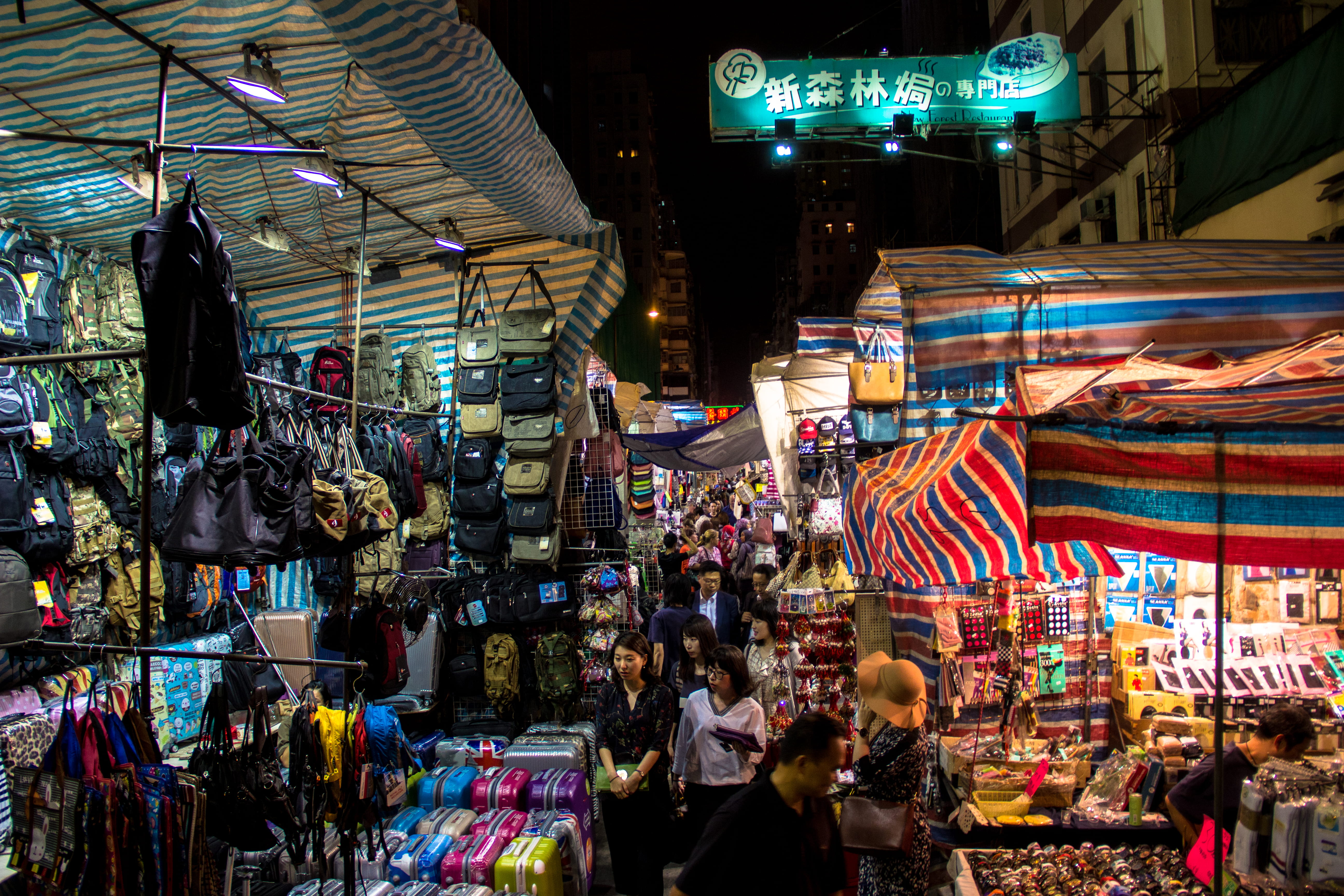 street, shopping, night, crowded, real people, men, lifestyles, hong kong, consumerism, retail, sale, choice, women, city, group of people, architecture, HD Wallpaper