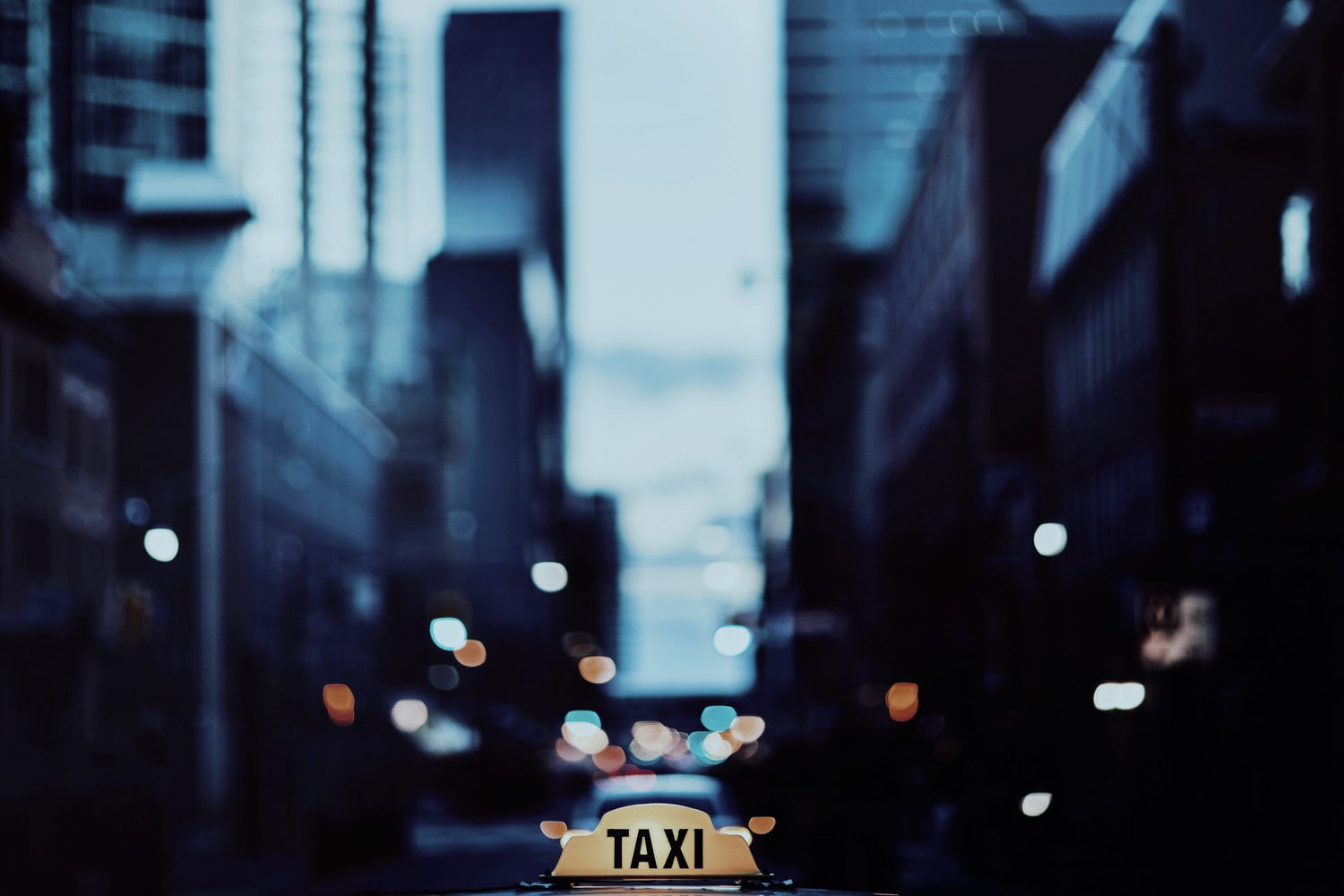 taxi, street light, building, 720P, HD Wallpaper