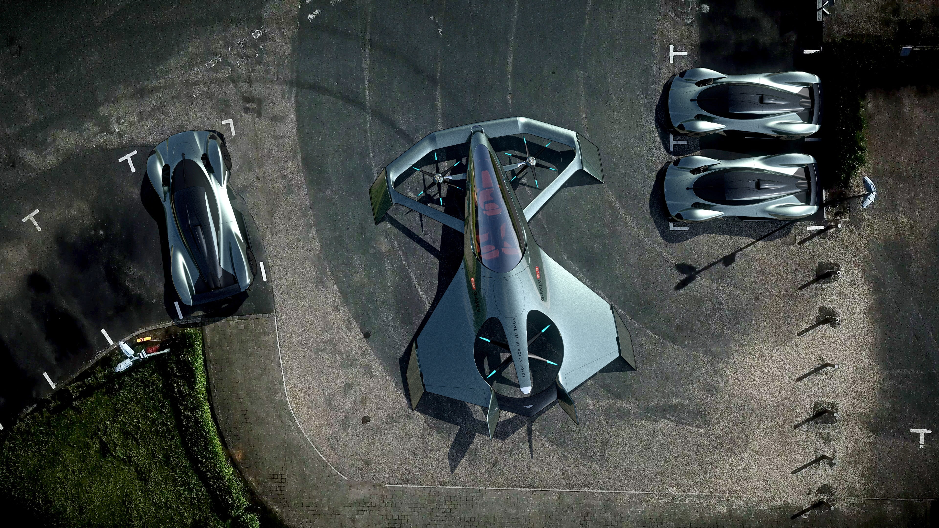 4K, 4K, Aston Martin VVC, Flying Taxi, HD Wallpaper