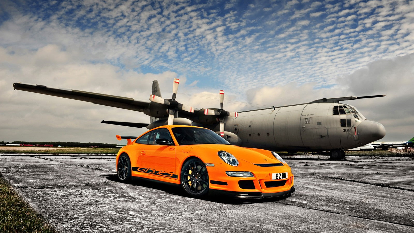 airplane, aircraft wing, transportation, taxi, travel, airport, day, air vehicle, flying, cloud - sky, airport runway, engine, car porsche orange cars, HD Wallpaper