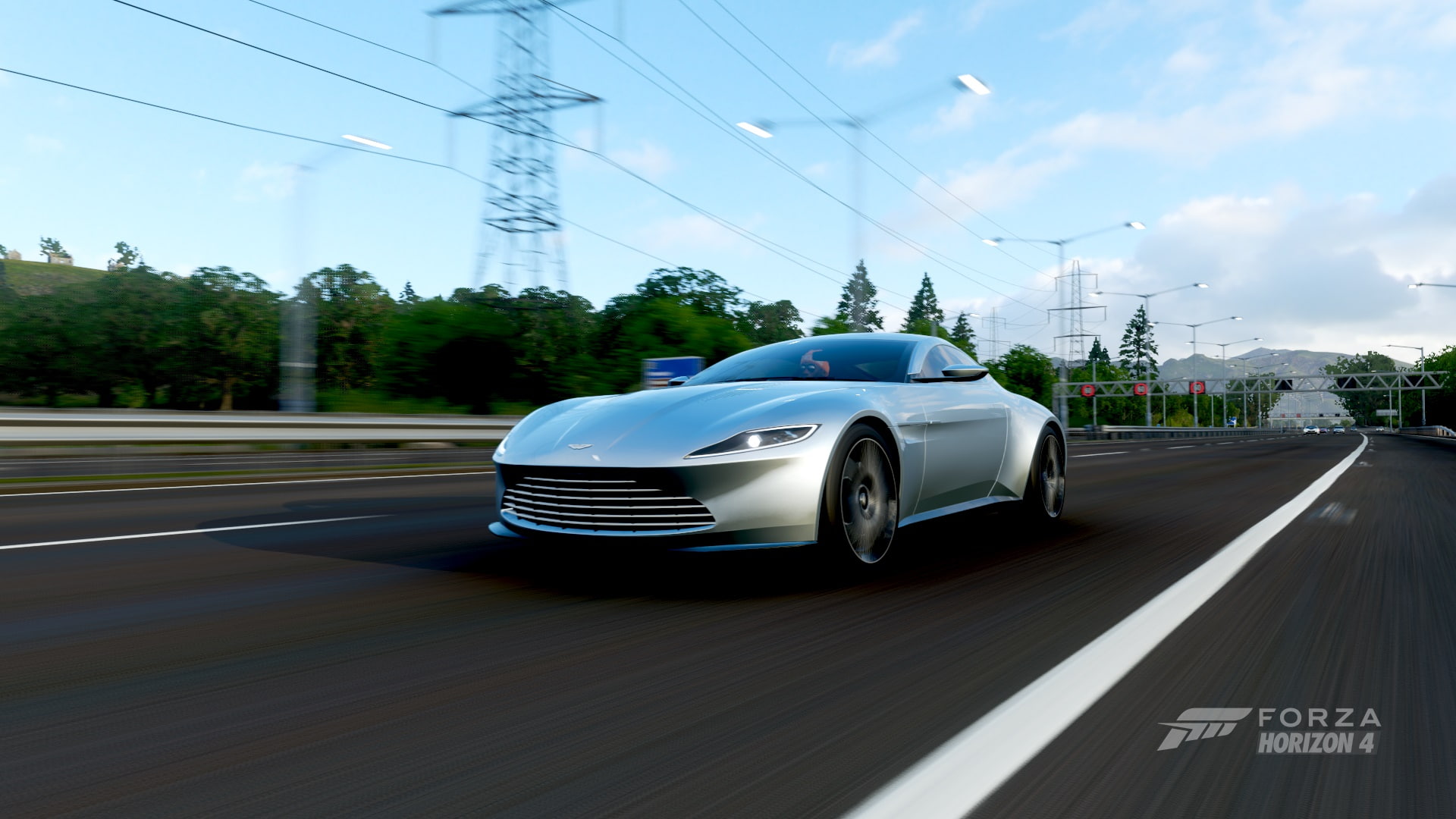 city, on the move, Aston Martin DB10, 1080P, day, car, road marking, mode of transportation, no people, nature, Forza Horizon 4, luxury, motion, outdoors, HD Wallpaper