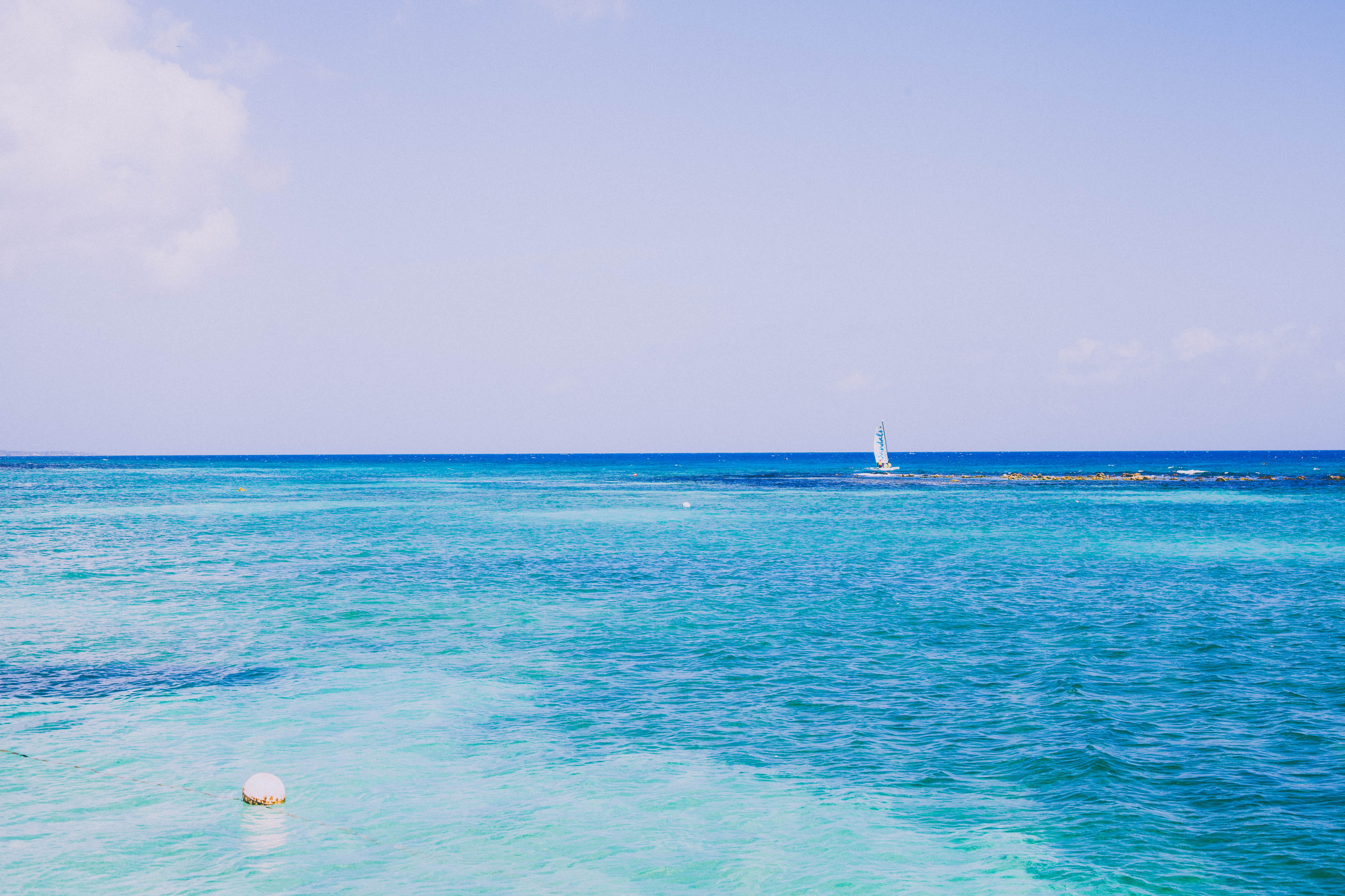 horizon over water, idyllic, nature, sailing, travel, tranquility, 5K, beauty in nature, sailboat, tranquil scene, water, outdoors, scenics - nature, sky, HD Wallpaper