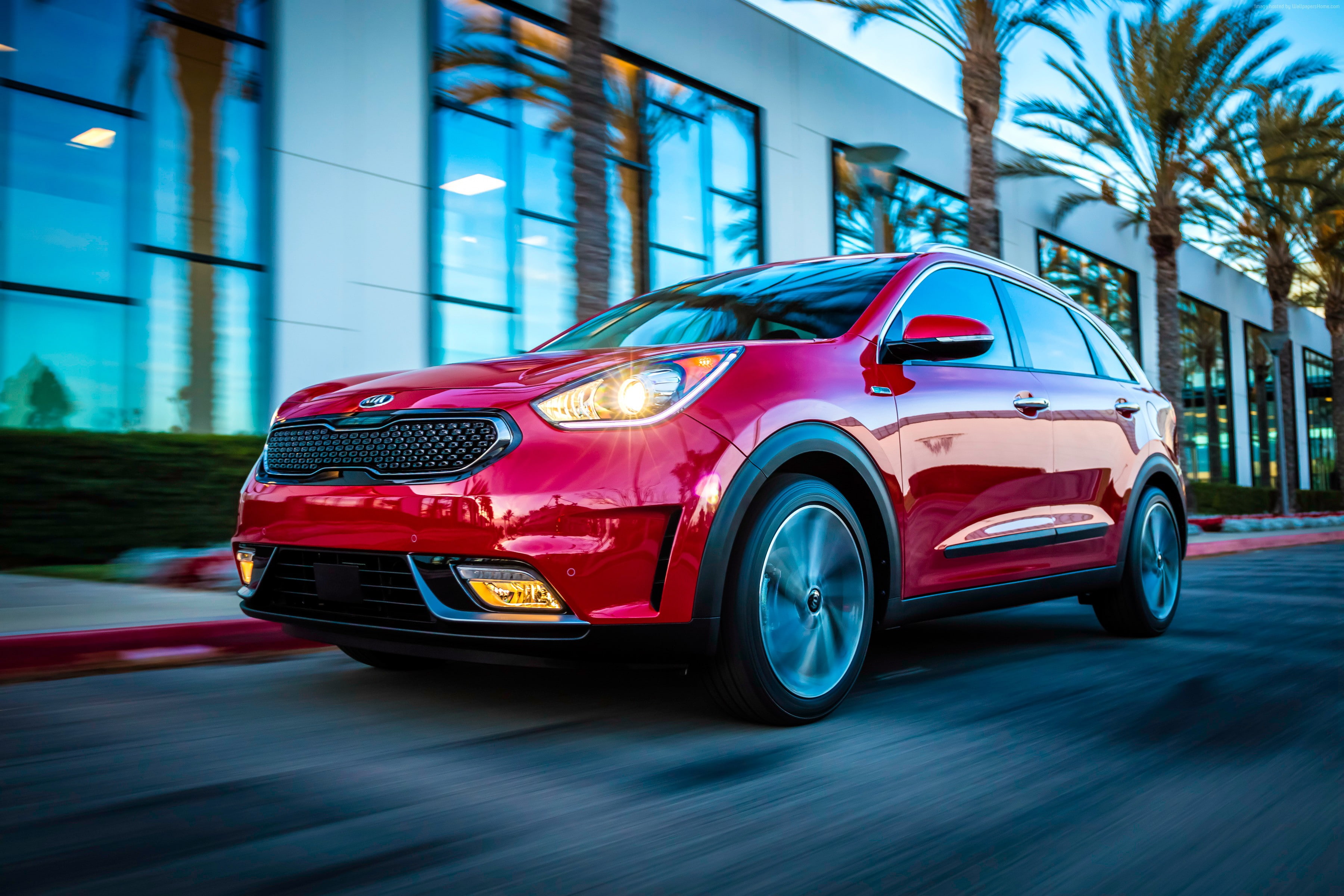 hybrid, red, Kia Niro US-spec, crossover, electric cars, 2K, Chicago Auto Show 2016, HD Wallpaper