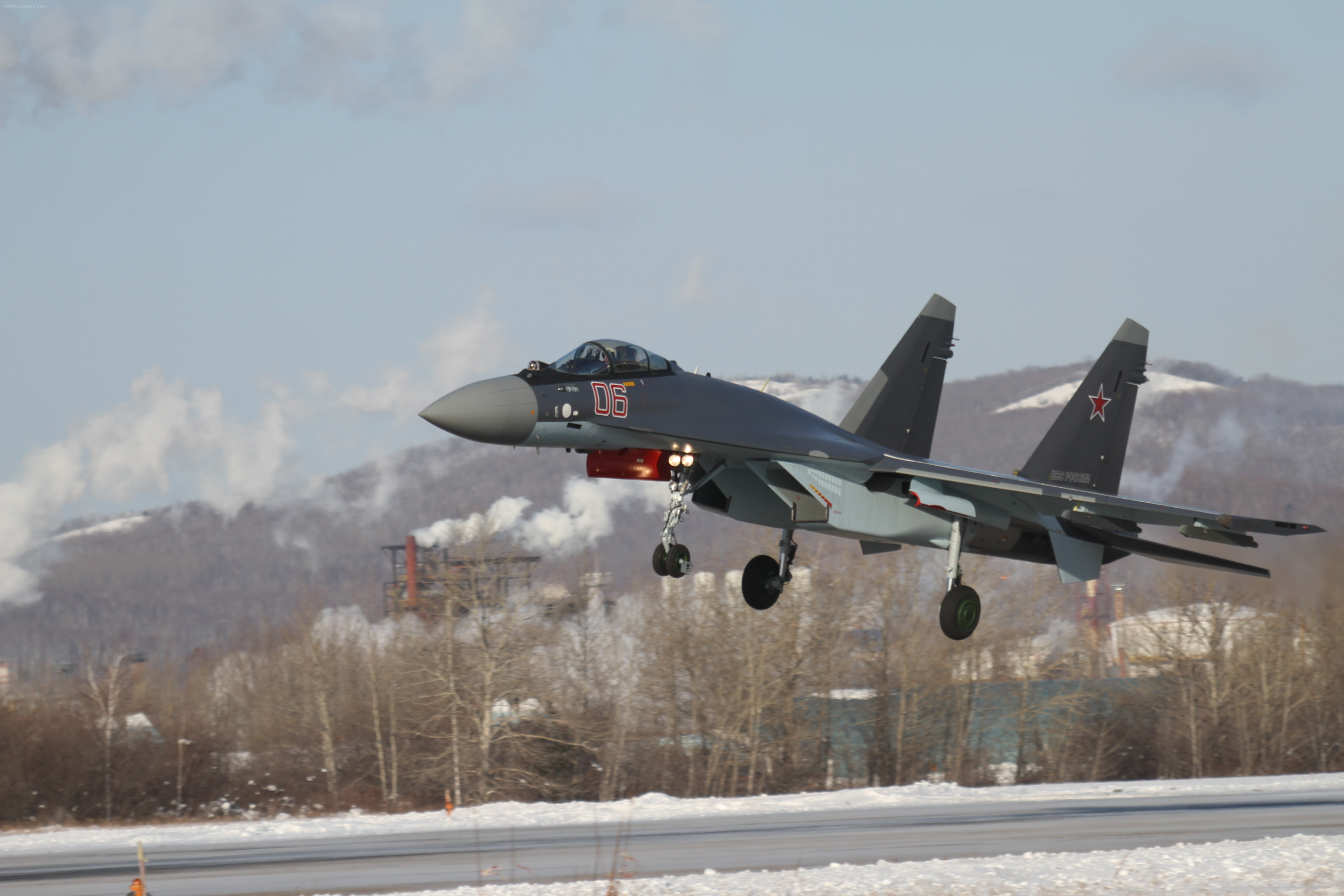WFP, 5K, fighter, Rossi, landing, BBC, Su-35S, HD Wallpaper