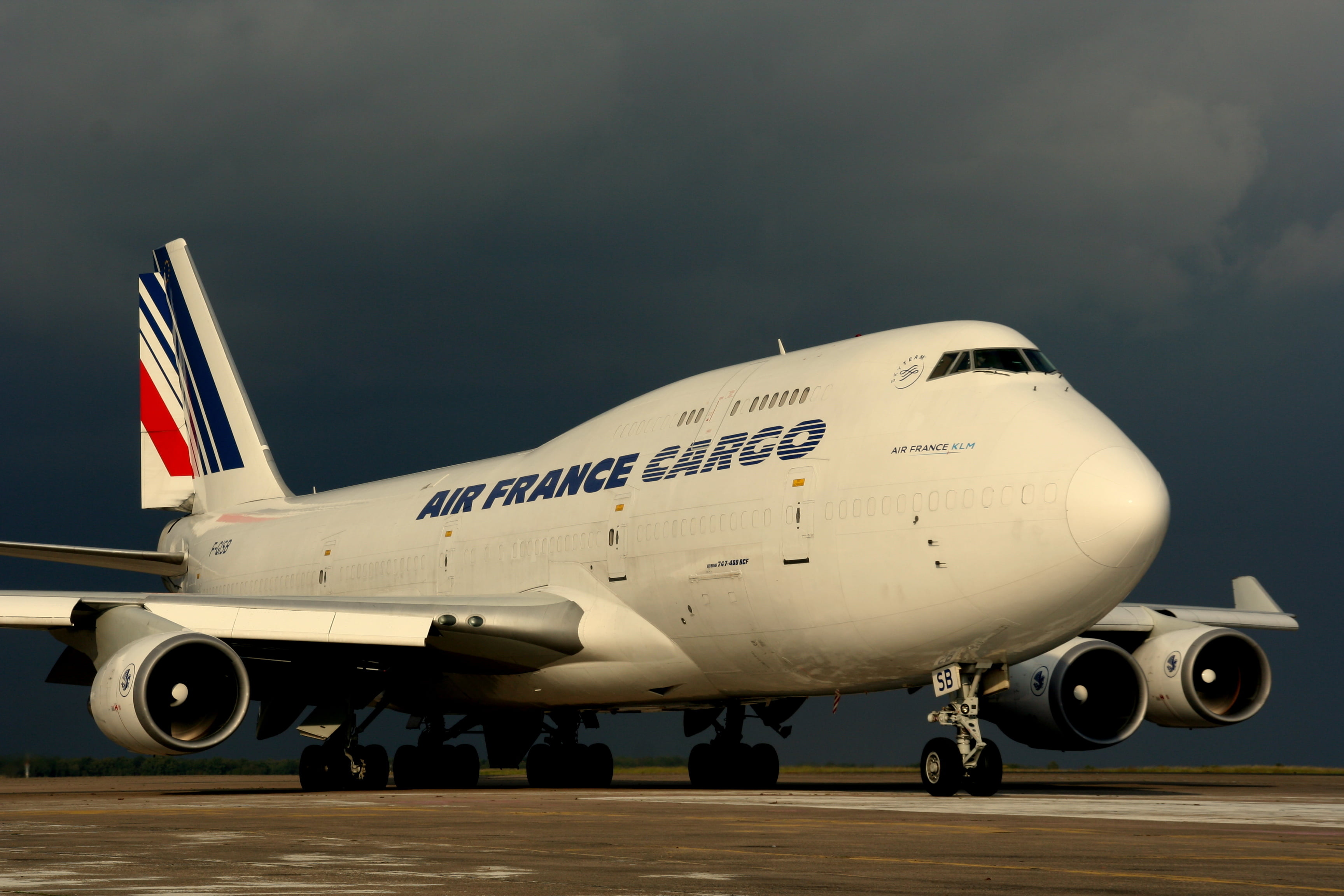 Boeing, clouds, Air France, WFP, the airfield, 2K, 747-400, the sky, HD Wallpaper