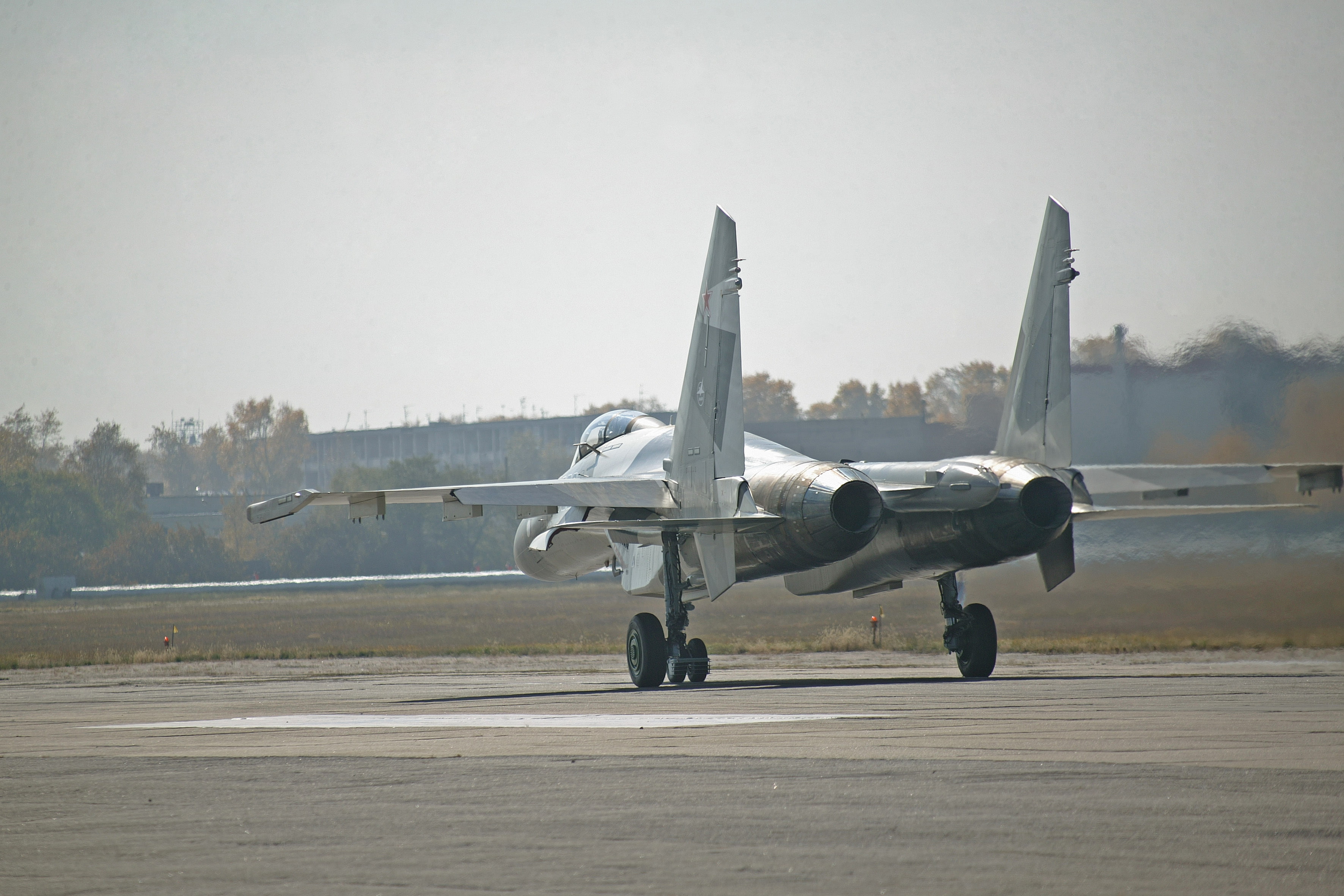 engines, landed, 2K, Su 35, WFP, HD Wallpaper