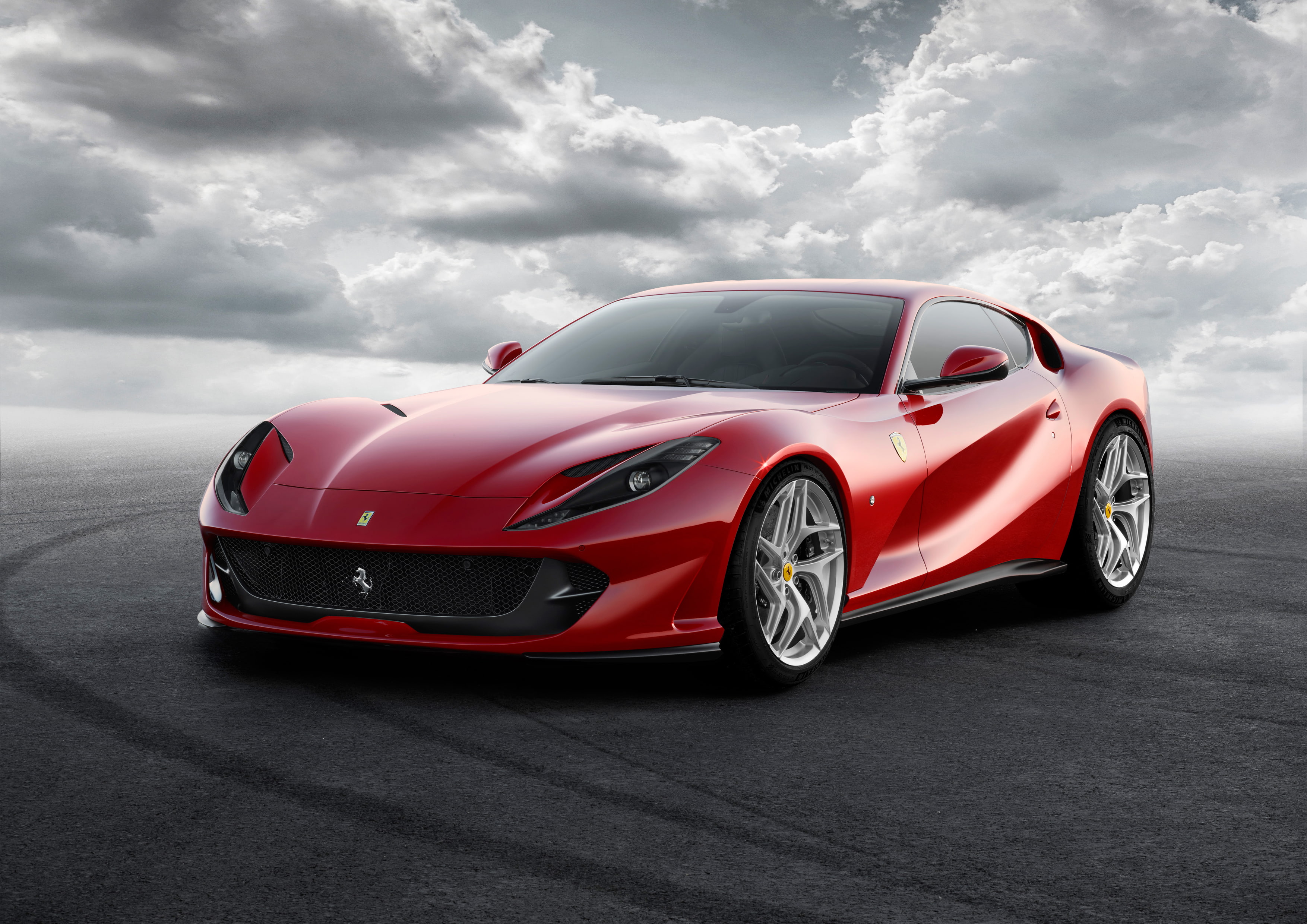 racecar, wheel, no people, choice, chrome, personal land vehicle, Ferrari 812 Superfast, red, luxury, car, wealth, day, shiny, sports car, mode of transportation, HD Wallpaper