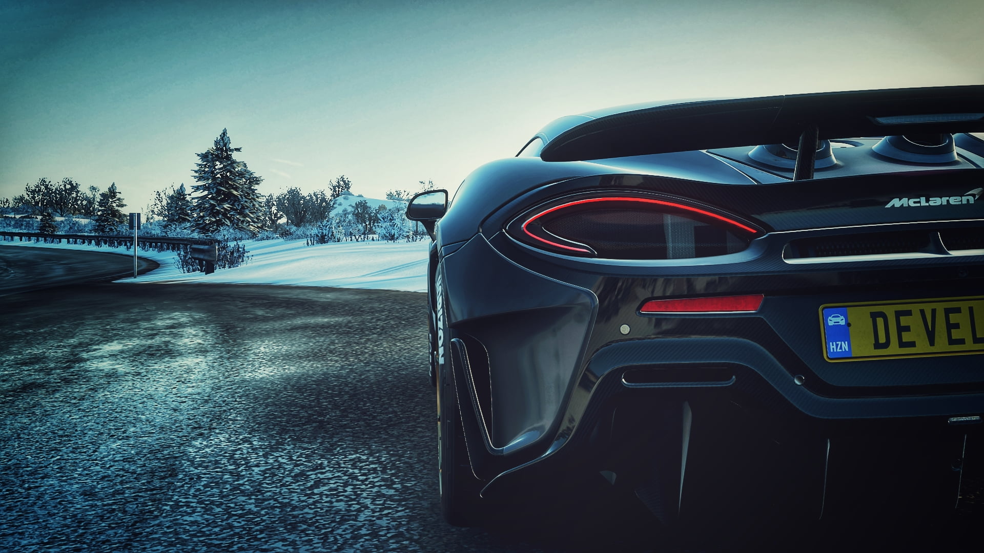 McLaren, car, McLaren 600LT, winter, 1080P, 600LT, Forza Horizon 4, HD Wallpaper