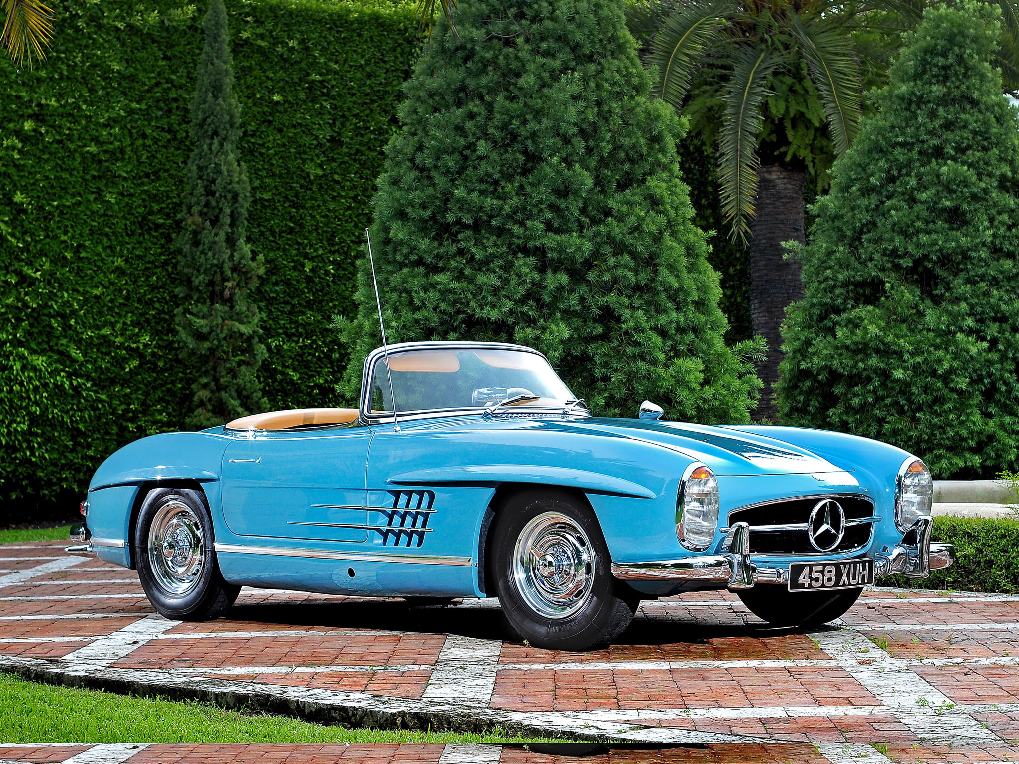 300sl, 1080P, benz, r198, 1957, mercedes, retro, HD Wallpaper