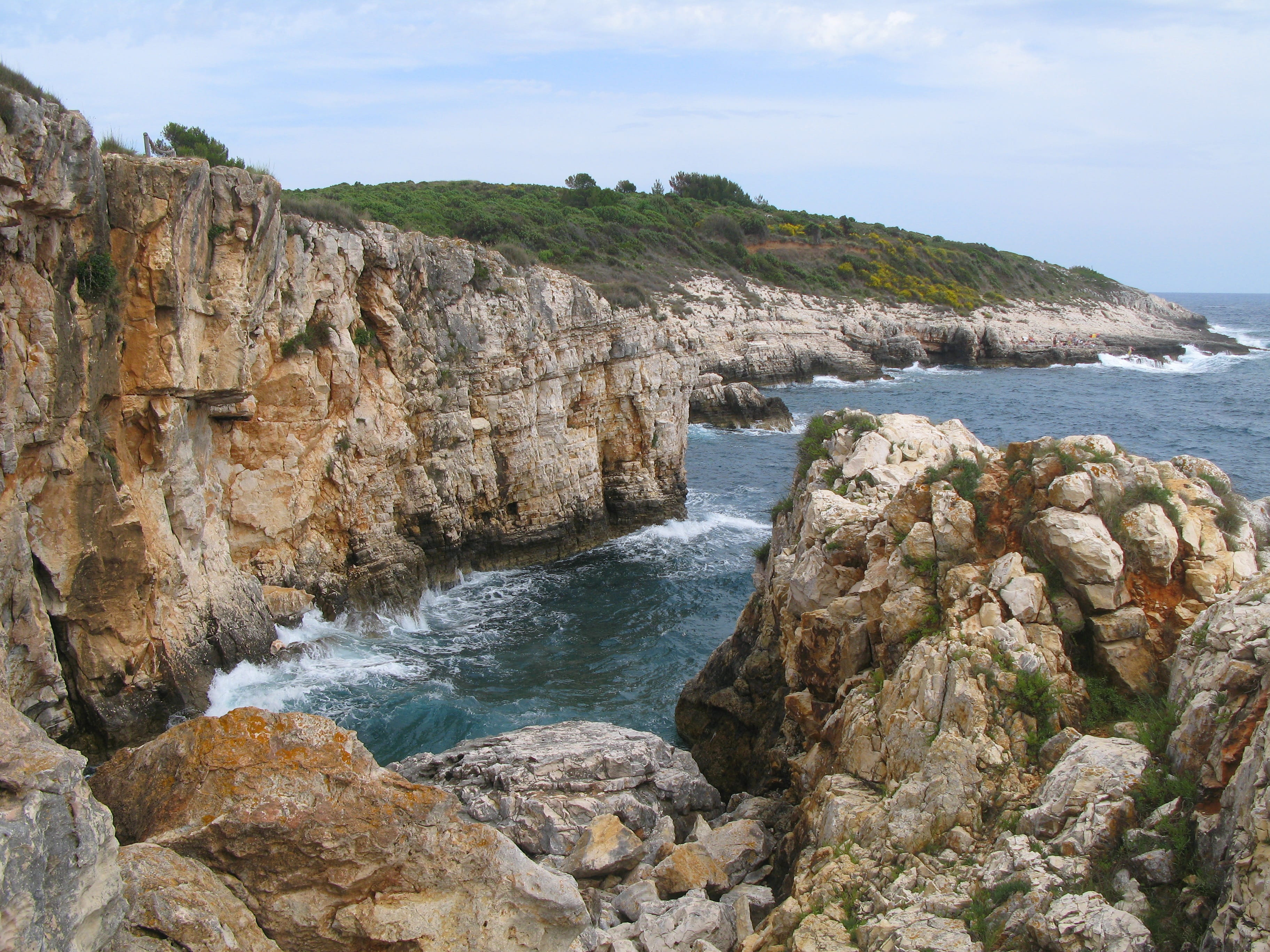 beauty in nature, land, kamenjak, scenics - nature, 2K, surf, tranquil scene, sea, spray, coast, flowing, motion, mediterranean, rock - object, day, non-urban scene, HD Wallpaper