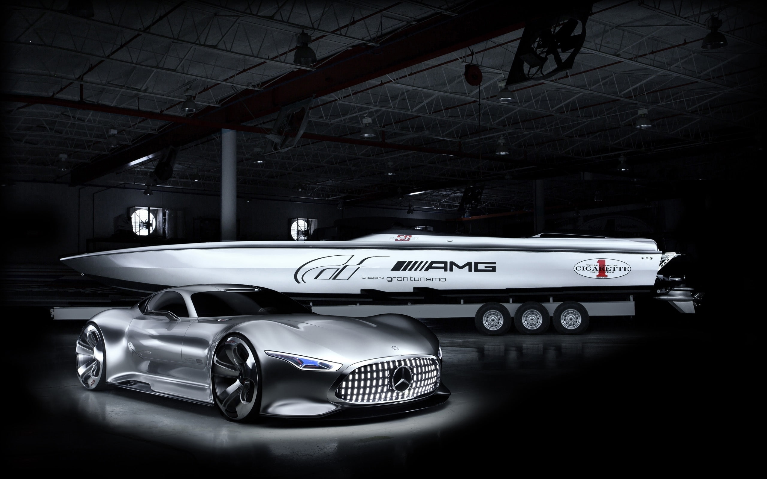 muscle, mercedes, future, amg, speed, benz, concept, vision, 2K, boat, turismo, performance, gran, HD Wallpaper