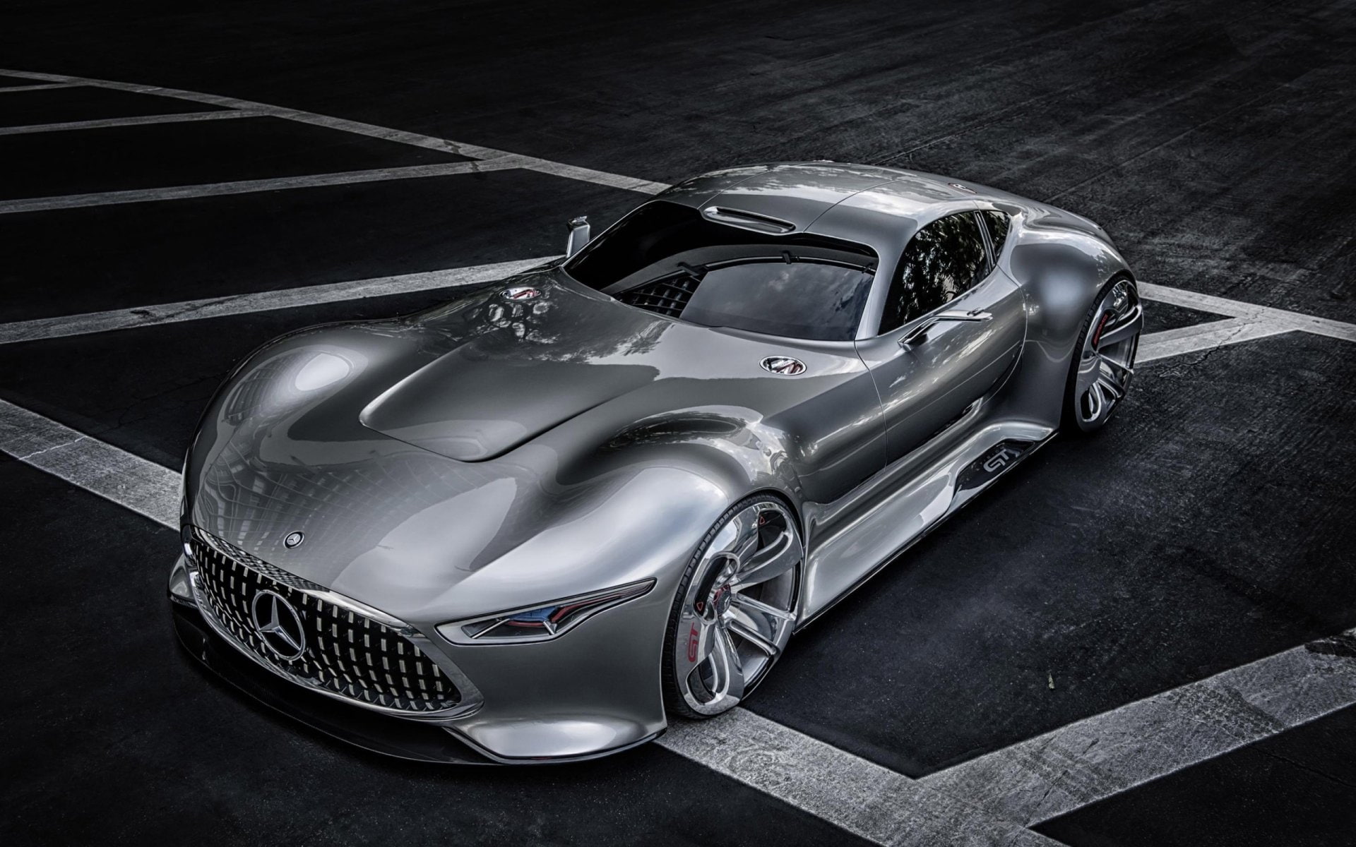 mode of transportation, high angle view, Mercedes-Benz, chrome, shiny, luxury, metal, 1080P, motor vehicle, close-up, Mercedes, land vehicle, stationary, HD Wallpaper