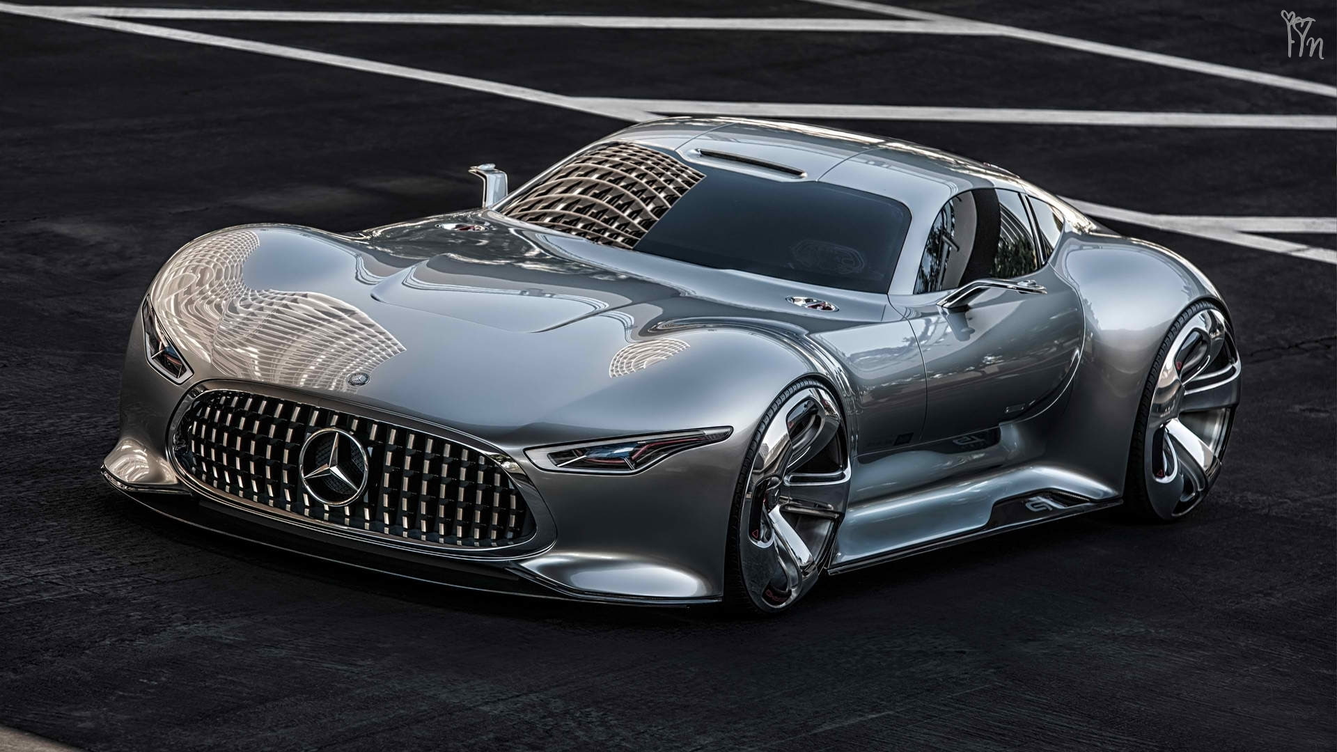 1080P, Mercedes-Benz, gran turismo, coupe, benz, AMG, Vision, mercedes, gray, concept, HD Wallpaper