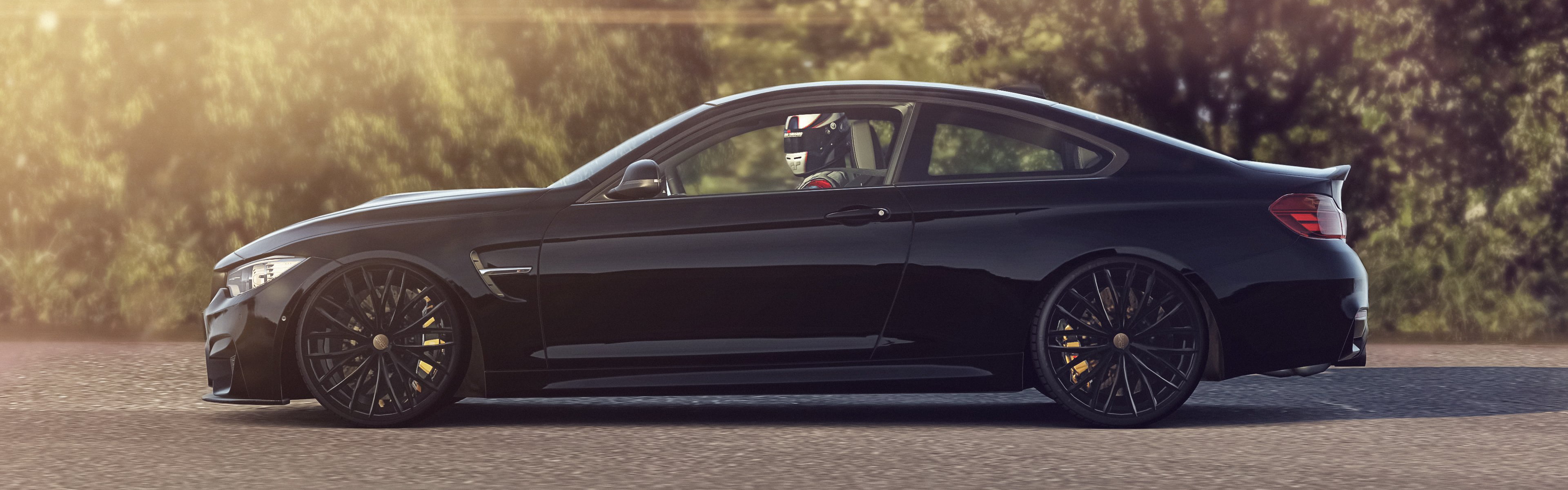 4K, vehicle, car, BMW M4, Dual Monitors, video games, Multiple Display, Gran Turismo 6, HD Wallpaper