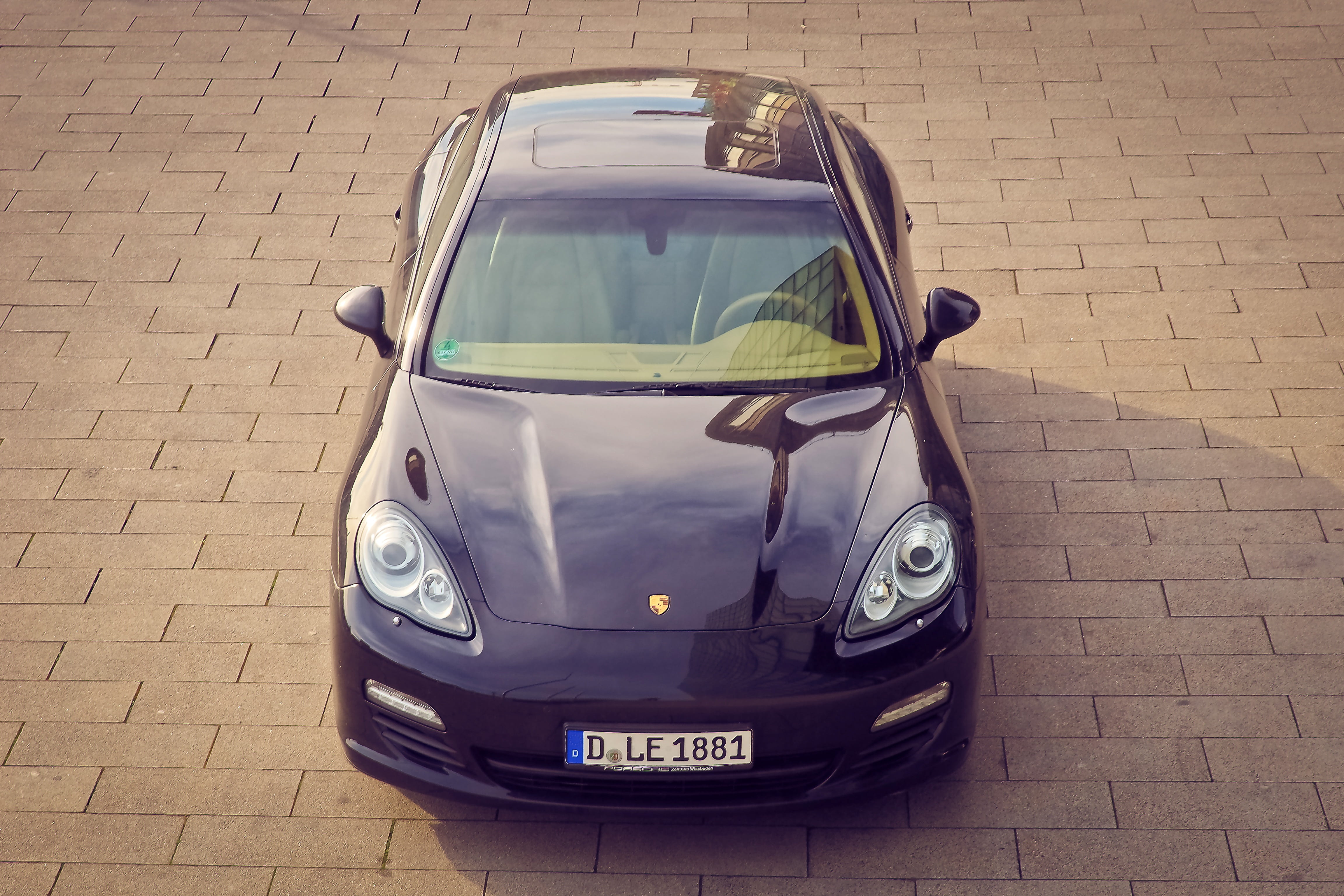 text, black, retro styled, paving stone, sports car, auto, daytime, concrete, sporty, dynamics, no people, luxury car, automotive, mode of transportation, HD Wallpaper