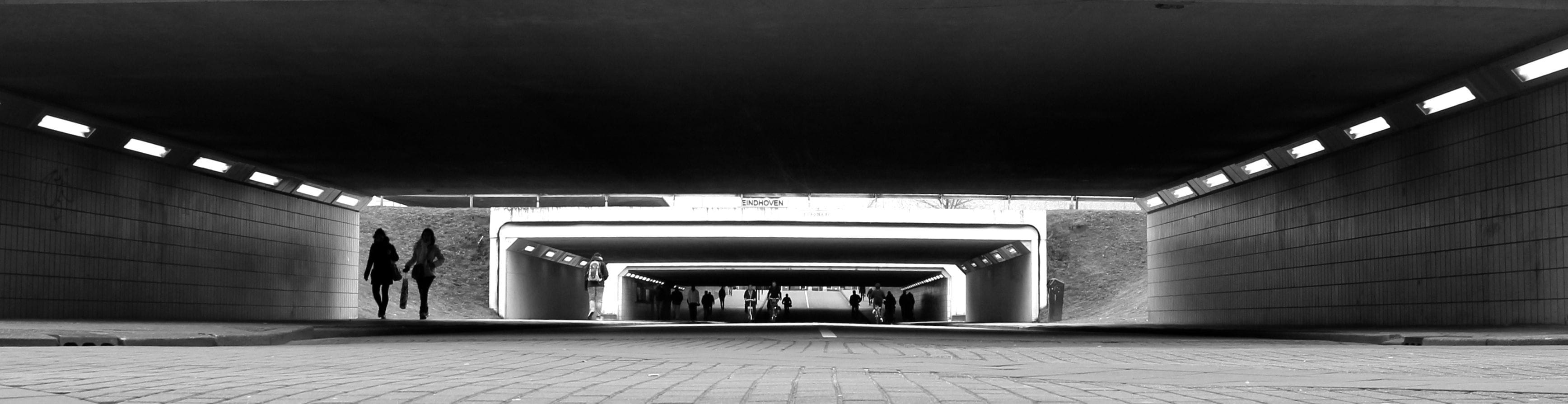 garage, built structure, station, long, lines, 2K, indoors, the way forward, eindhoven, absence, footpath, no people, transportation, lighting equipment, HD Wallpaper