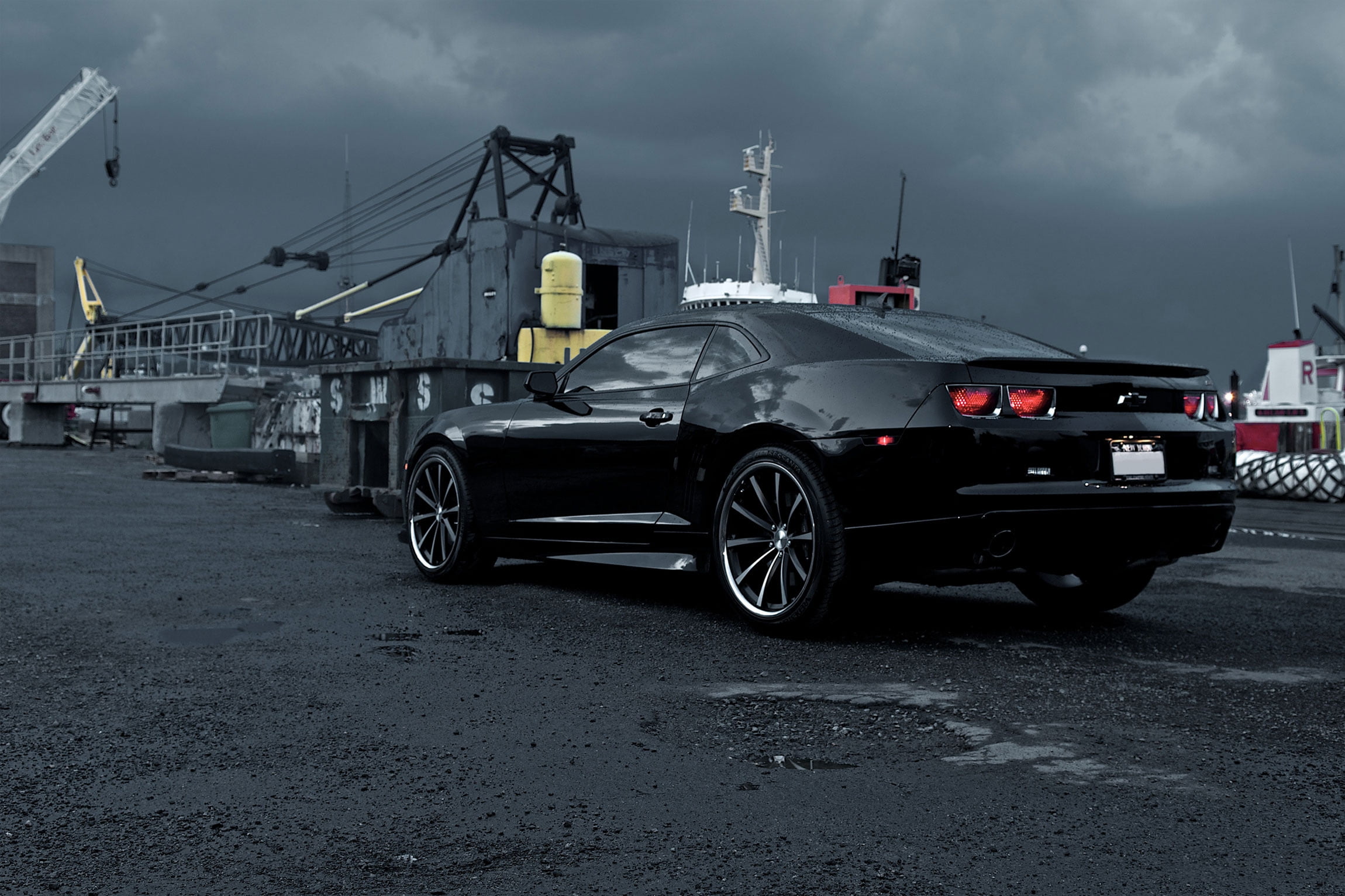 no people, editorial, semi-truck, black Color, power, chevrolet, wheel, street, car, 1080P, land Vehicle, engine, building exterior, road, city, transportation, HD Wallpaper