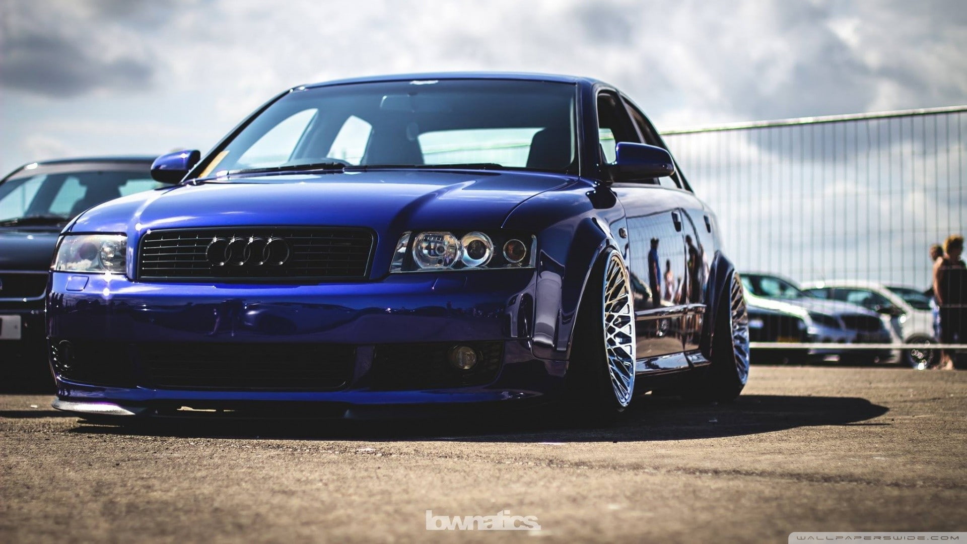 motor vehicle, 1080P, no people, retro styled, travel, cloud - sky, audi a4 audi s4 audi stance car vehicle blue cars, day, car, sky, luxury, transportation, HD Wallpaper