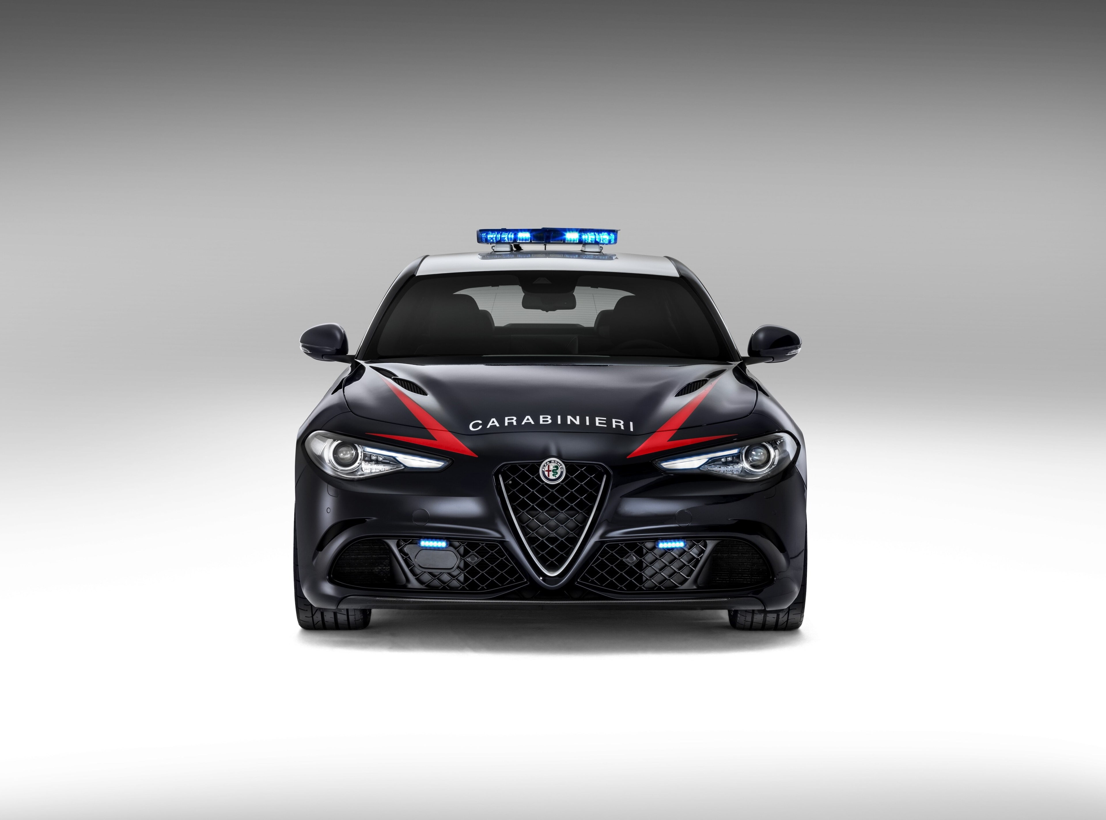 western script, text, alfa romeo giulia quadrifoglio carabinieri 4k  for pc in hd, front view, technology, emotion, cut out, preparation, studio shot, white background, HD Wallpaper