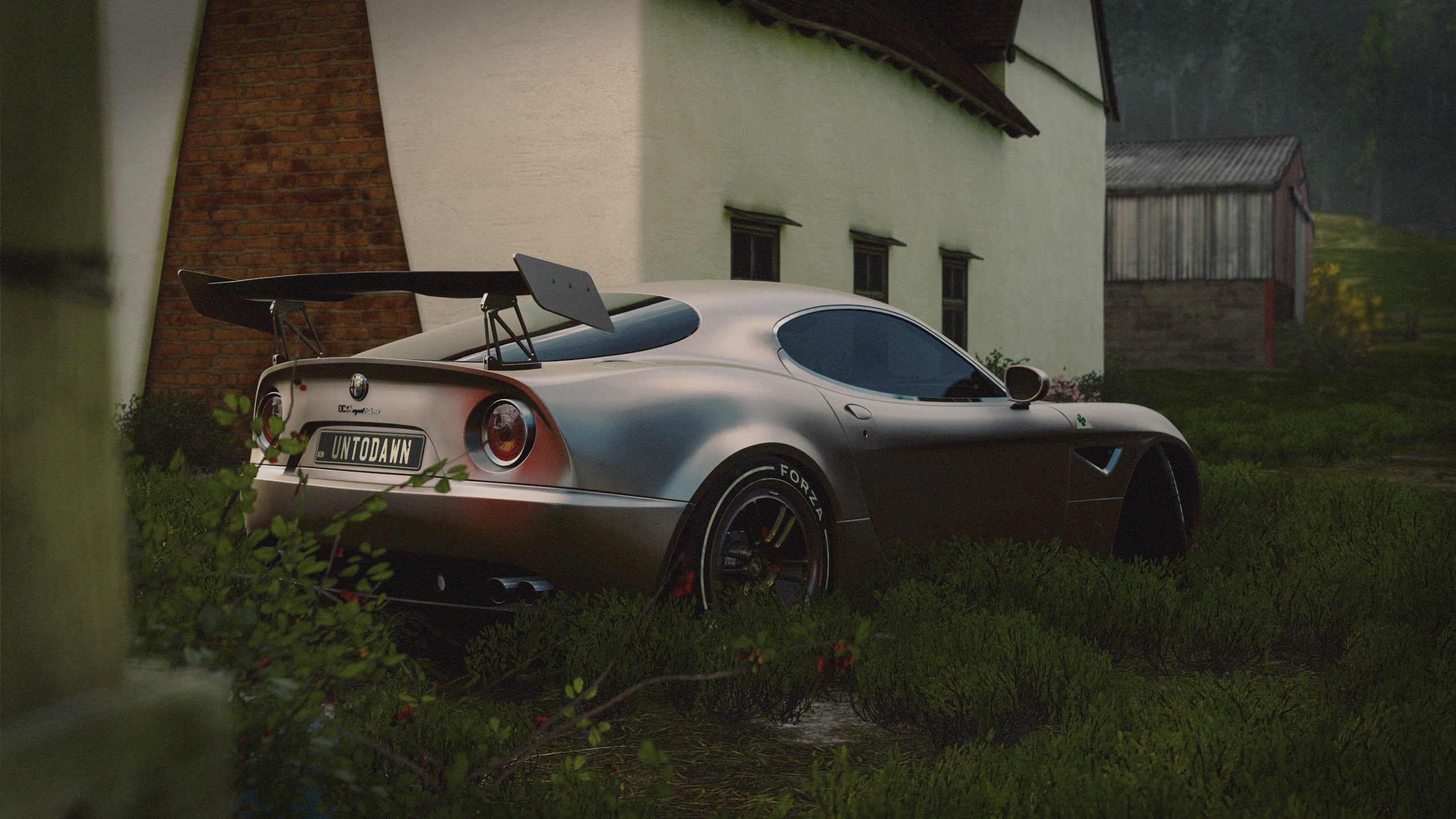 video games, Alfa Romeo, Alfa Romeo 8C, PC gaming, car, racing, 2K, Forza Horizon 4, HD Wallpaper
