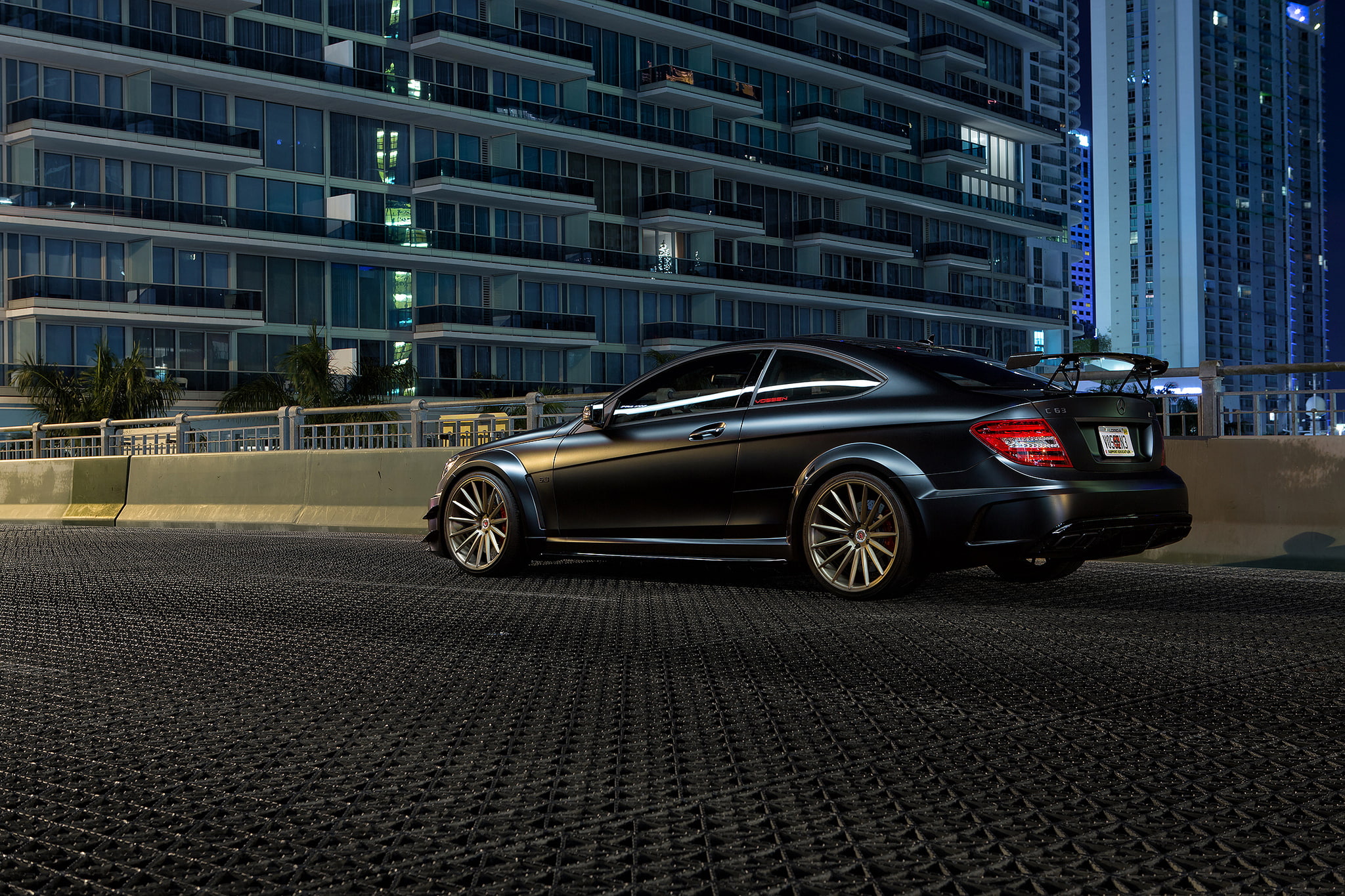 AMG, Mercedes-Benz, 1080P, C-Class, C63, rear, black, HD Wallpaper