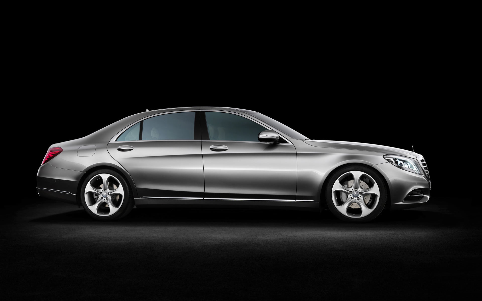 S-class, luxury, gray, no people, sports car, Mercedes, mode of transportation, car, metal, sedan, chrome, indoors, retro styled, Mercedes S, studio shot, HD Wallpaper