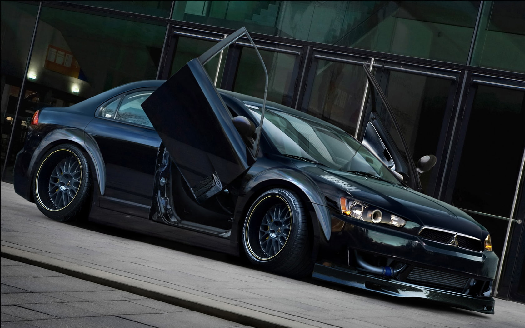 evo, mistubishi, view, 720P, technology, hd, vehicles, art, side, tuning, x, lancer, cars, HD Wallpaper