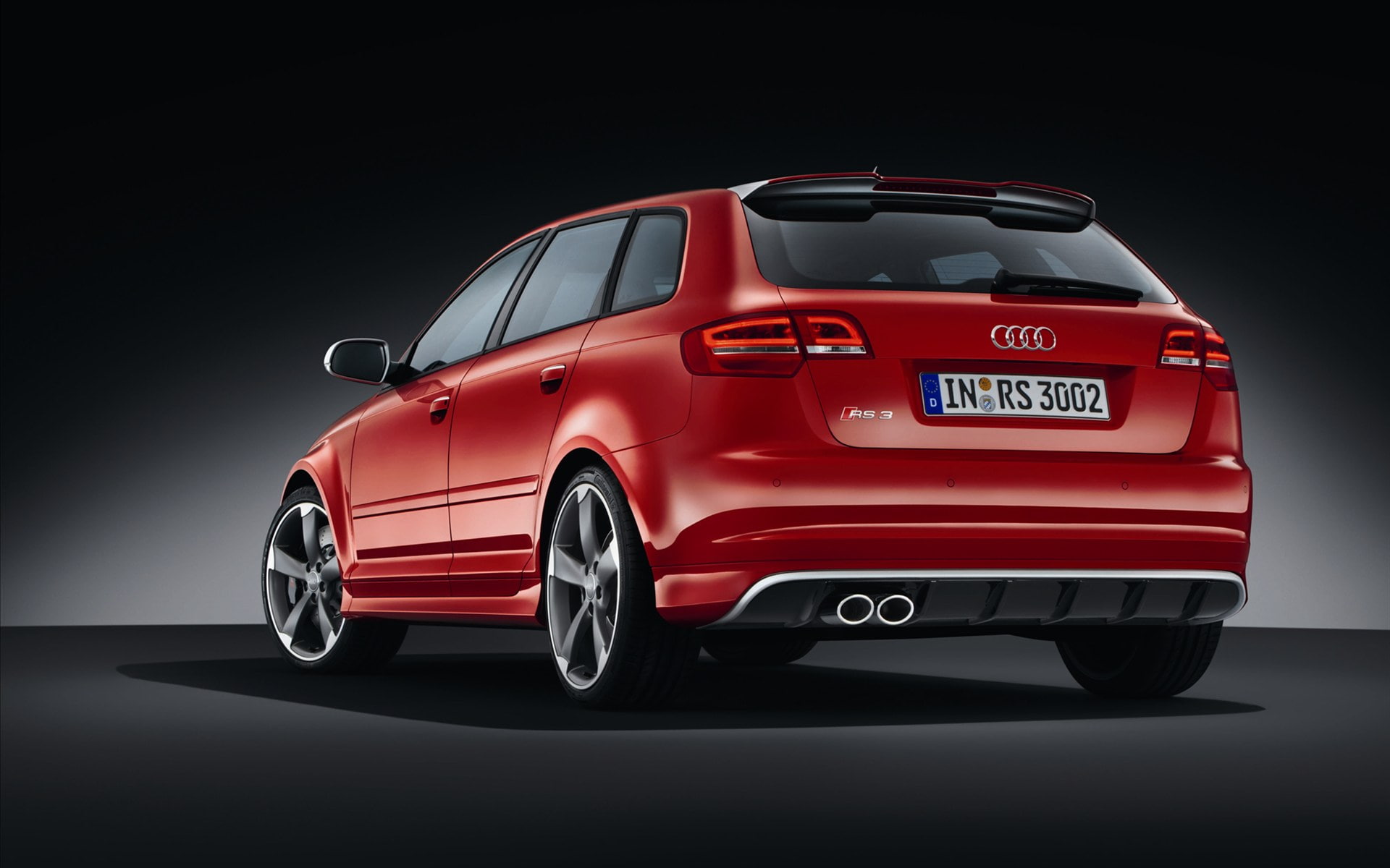 car, rear, audi, 1080P, red car, rear view, red, audi rs3, rs, view, HD Wallpaper