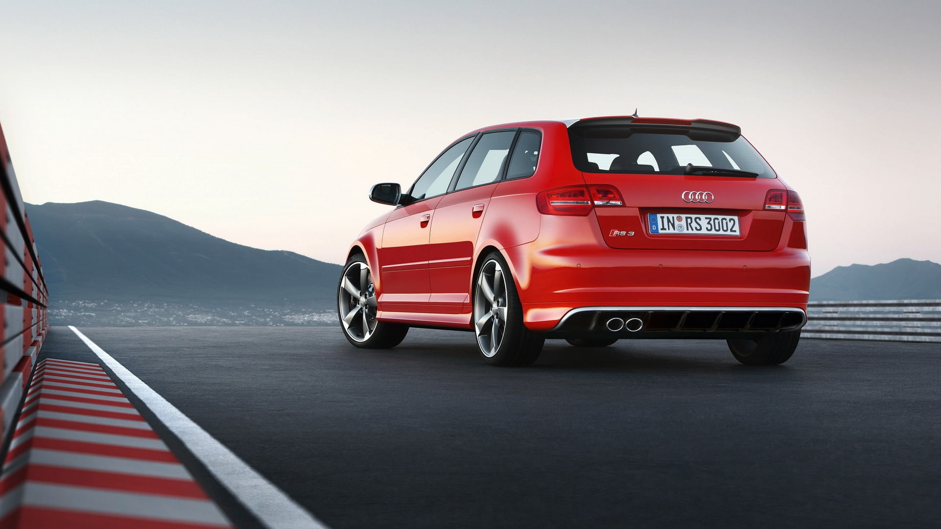 rear, view, fantastic, door, audi rs3, audi, red, rear view, car, red car, 1080P, rs, hatchback, HD Wallpaper